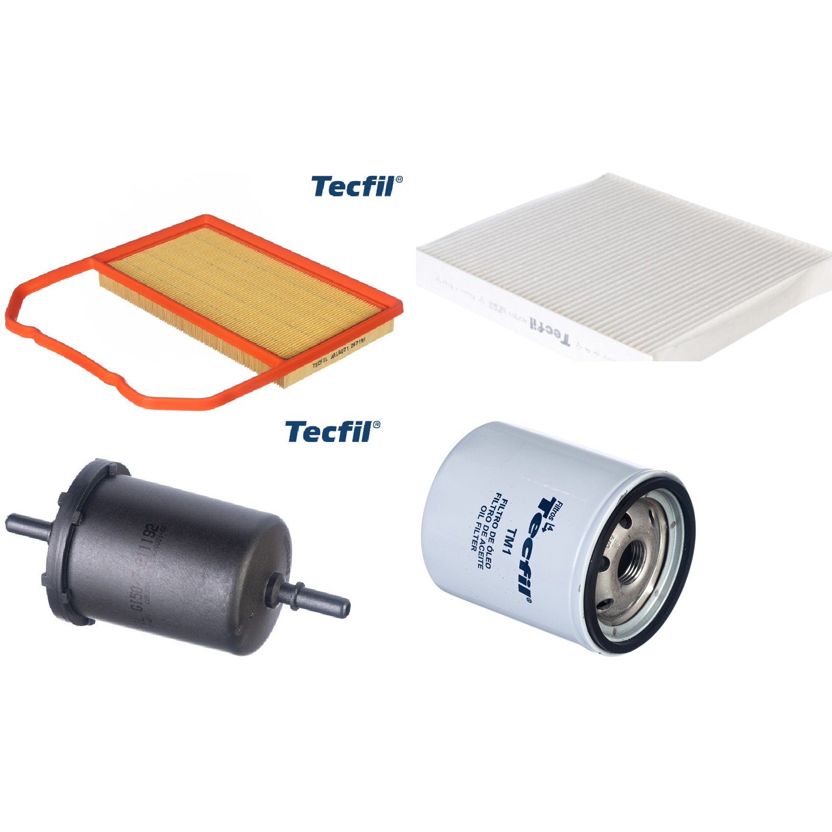 Kit Filtros de Ar do Motor, Óleo, Cabine e Combustível - Tecfil - ACP303 / ARL6071 / GI50/7 / PSL34M-(TM1)