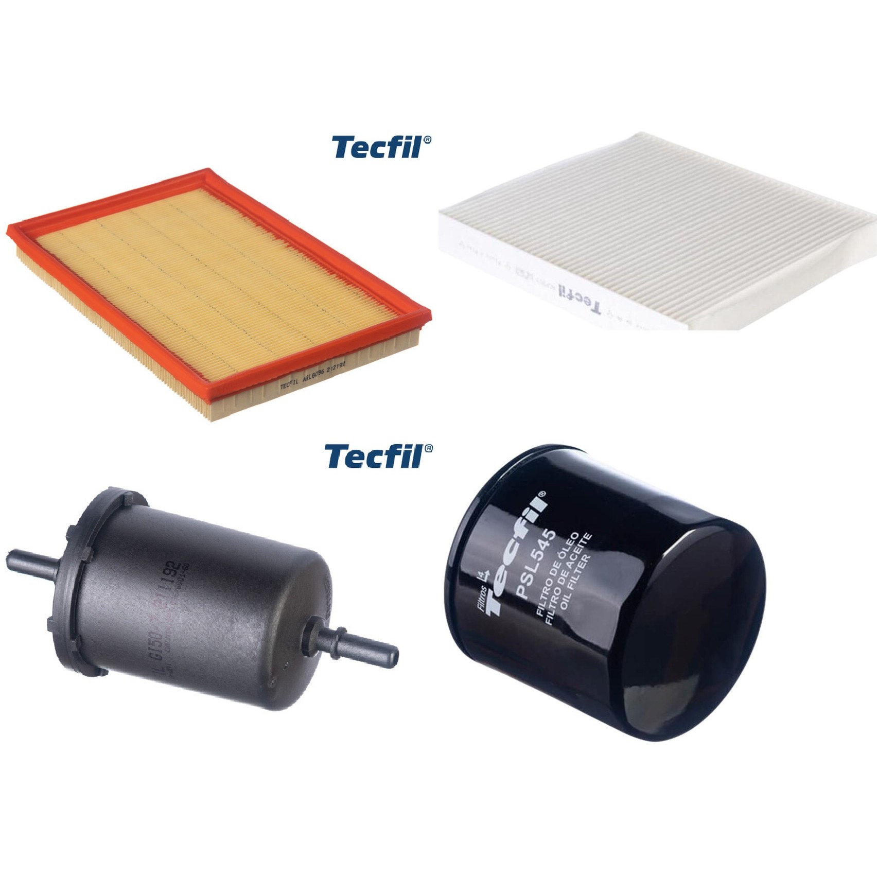 Kit Filtros de Ar do Motor, Óleo, Cabine e Combustível - Tecfil - ACP303 / ARL6096 / GI50/7 / PSL545