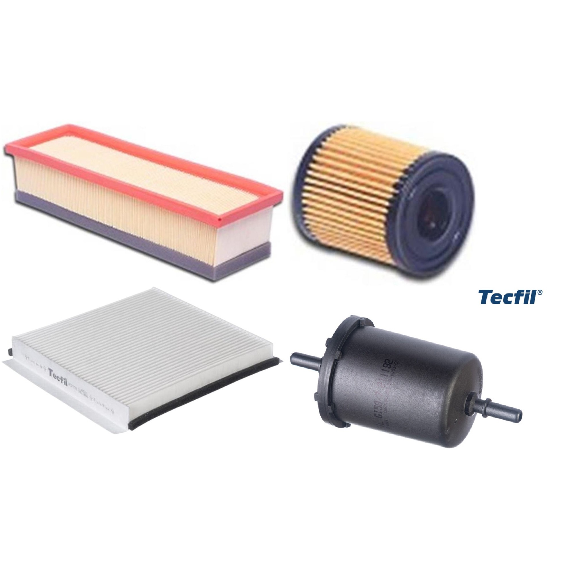 Kit Filtros de Ar do Motor, Óleo, Cabine e Combustível - Tecfil - ACP796 / ARL5053 / GI50/7 / PEL108