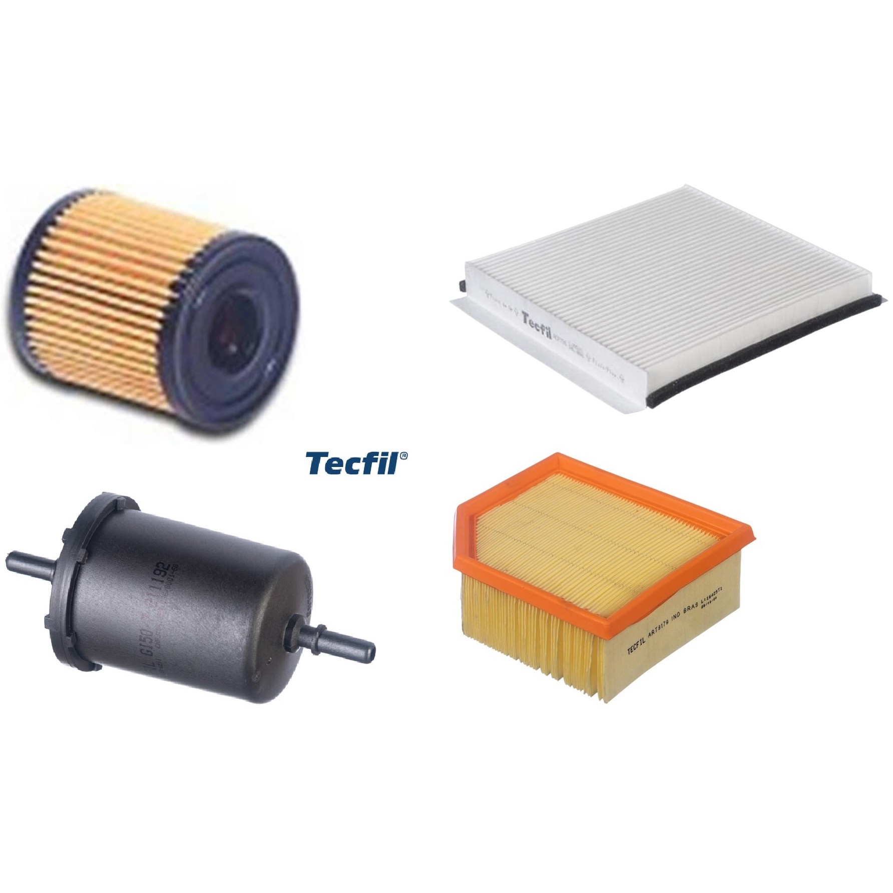 Kit Filtros de Ar do Motor, Óleo, Cabine e Combustível - Tecfil - ACP796 / ART8179 / GI50/7 / PEL108