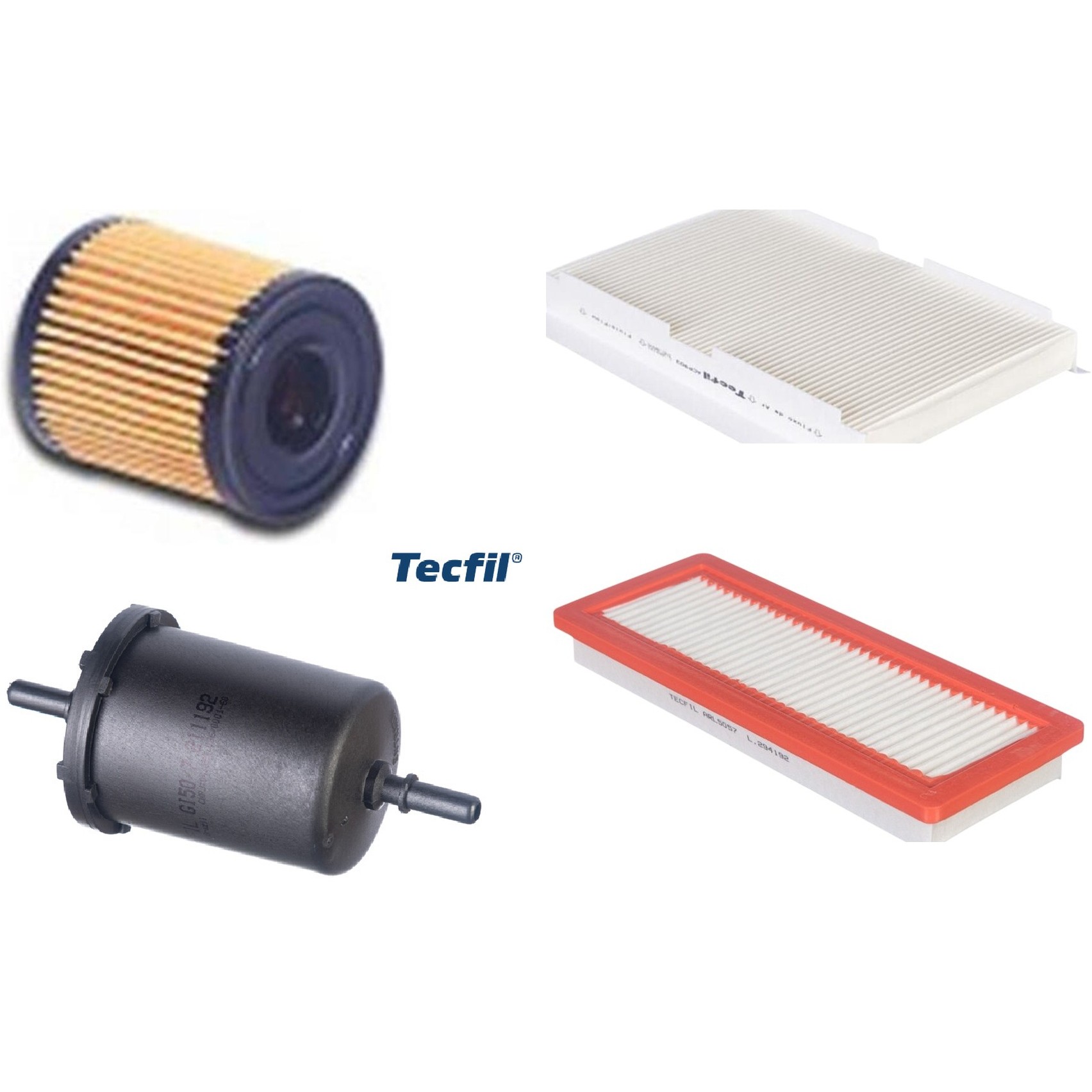 Kit Filtros de Ar do Motor, Óleo, Cabine e Combustível - Tecfil - ACP903 / ARL5057 / GI50/7 / PEL108