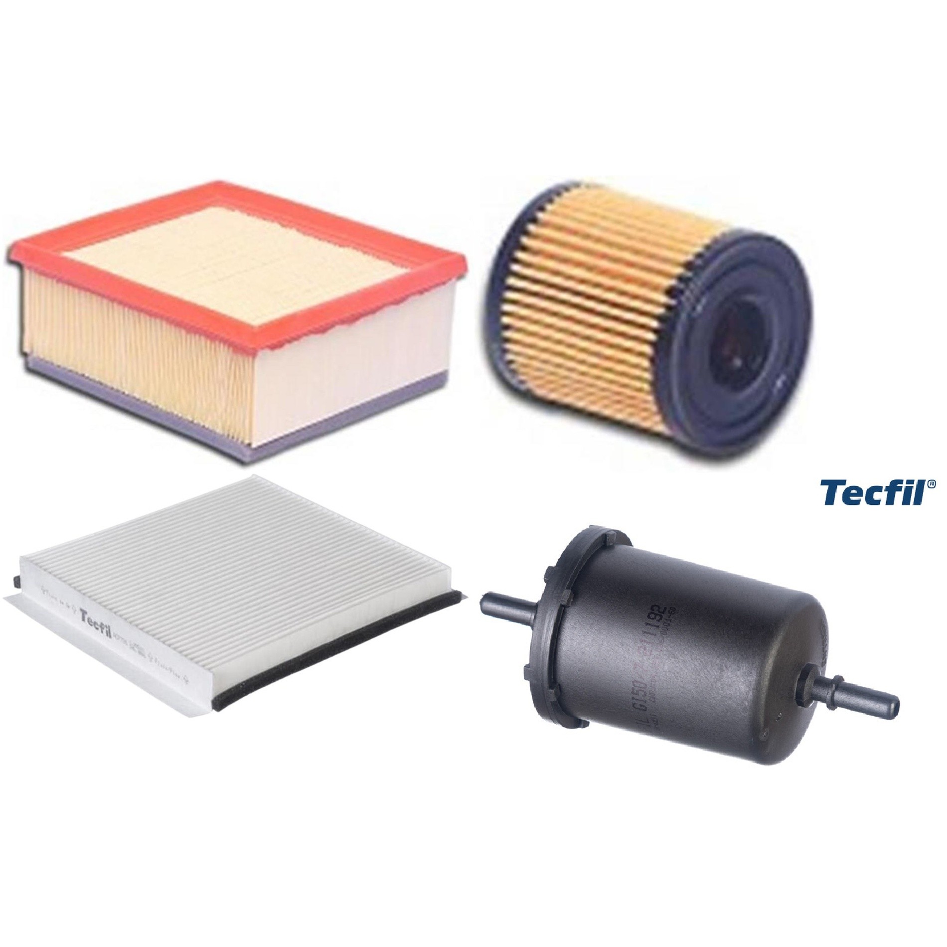 Kit Filtros de Ar do Motor, Óleo, Cabine e Combustível - Tecfil - ACP796 / ARL5050 / GI50/7 / PEL108
