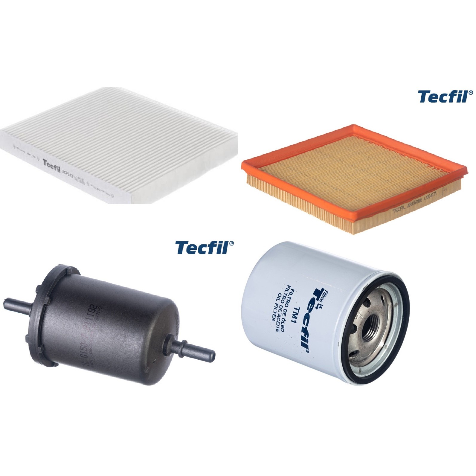 Kit Filtros de Ar do Motor, Óleo, Cabine e Combustível - Tecfil - ACP312 / ARL6080 / GI50/7 / PSL34M-(TM1)