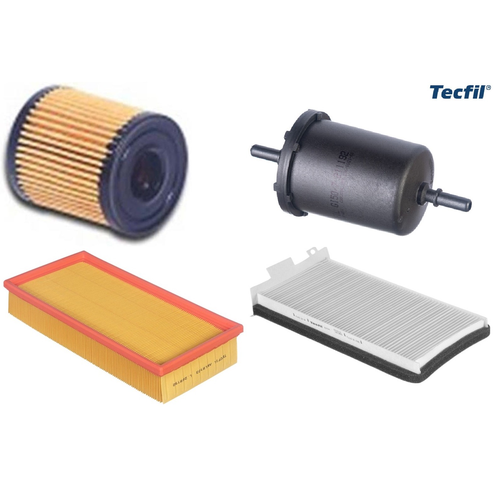 Kit Filtros de Ar do Motor, Óleo, Cabine e Combustível - Tecfil - ACP644 / ARL8103 / GI50/7 / PEL108