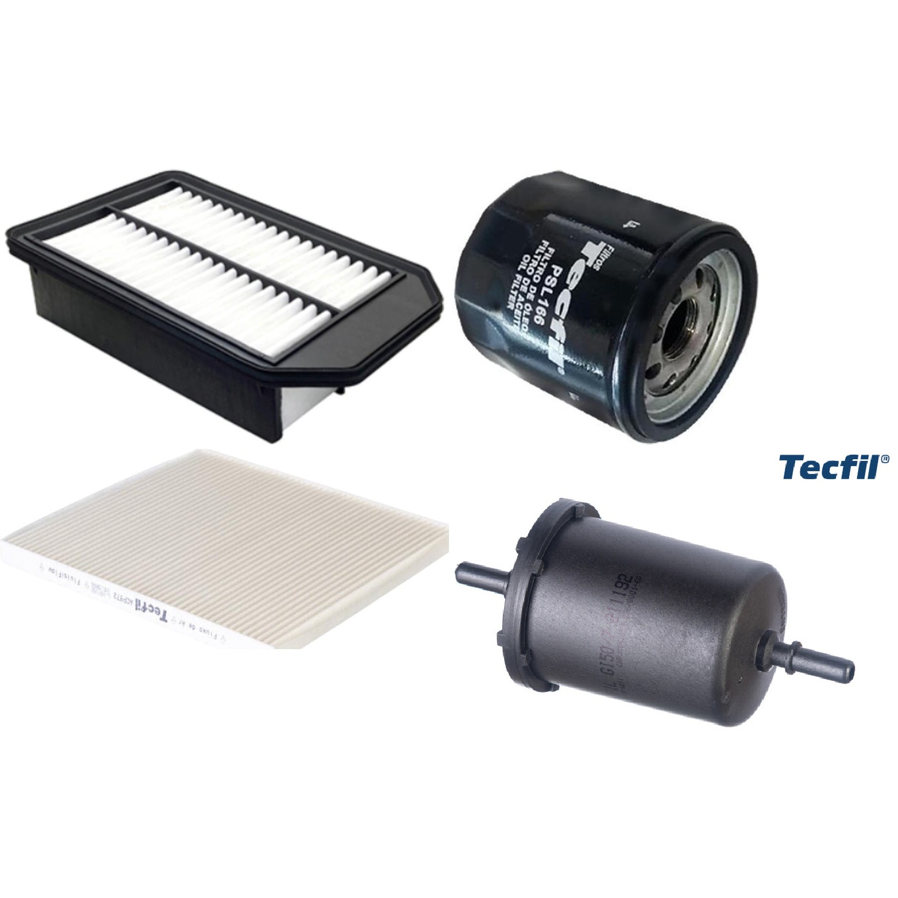 Kit Filtros de Ar do Motor, Óleo, Cabine e Combustível - Tecfil - ACP972 / ARL2349 / GI50/7 / PSL166
