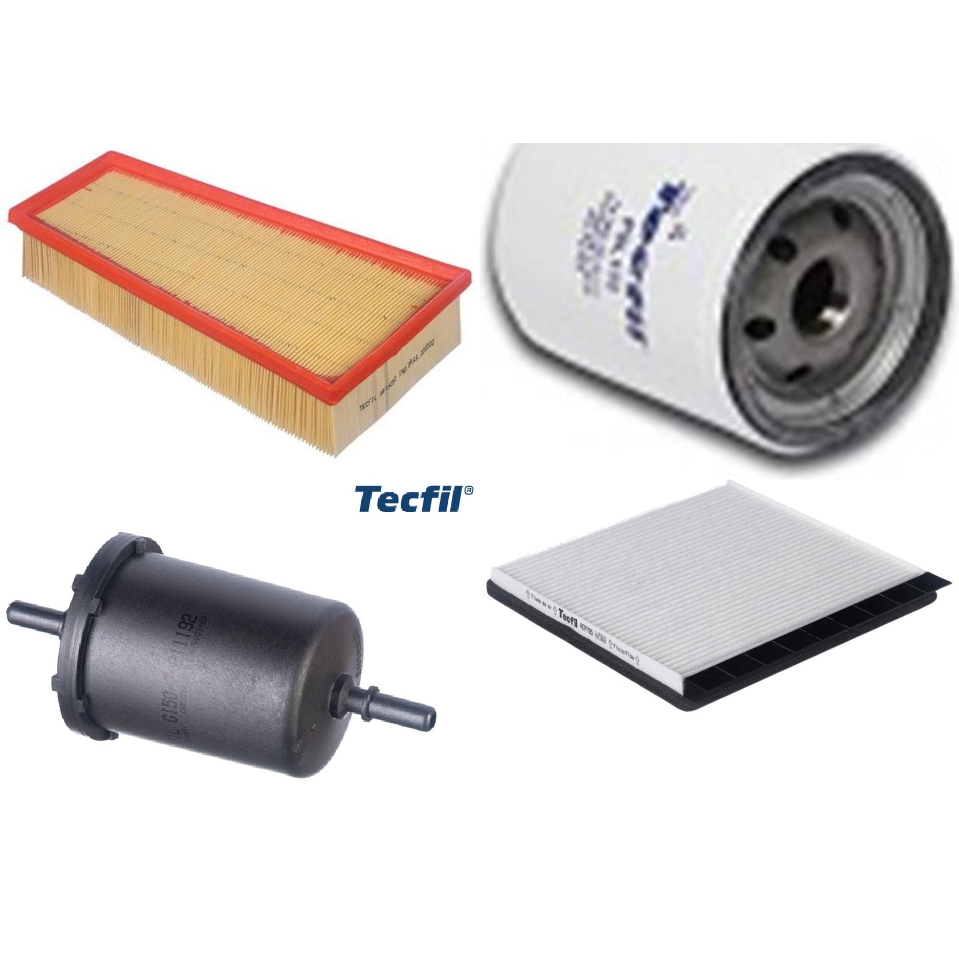 Kit Filtros de Ar do Motor, Óleo, Cabine e Combustível - Tecfil - ACP795 / ART5052 / GI50/7 / PSL135