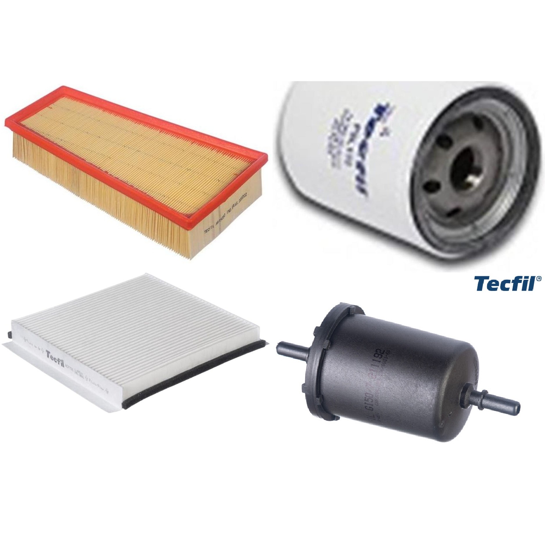 Kit Filtros de Ar do Motor, Óleo, Cabine e Combustível - Tecfil - ACP796 / ART5052 / GI50/7 / PSL135