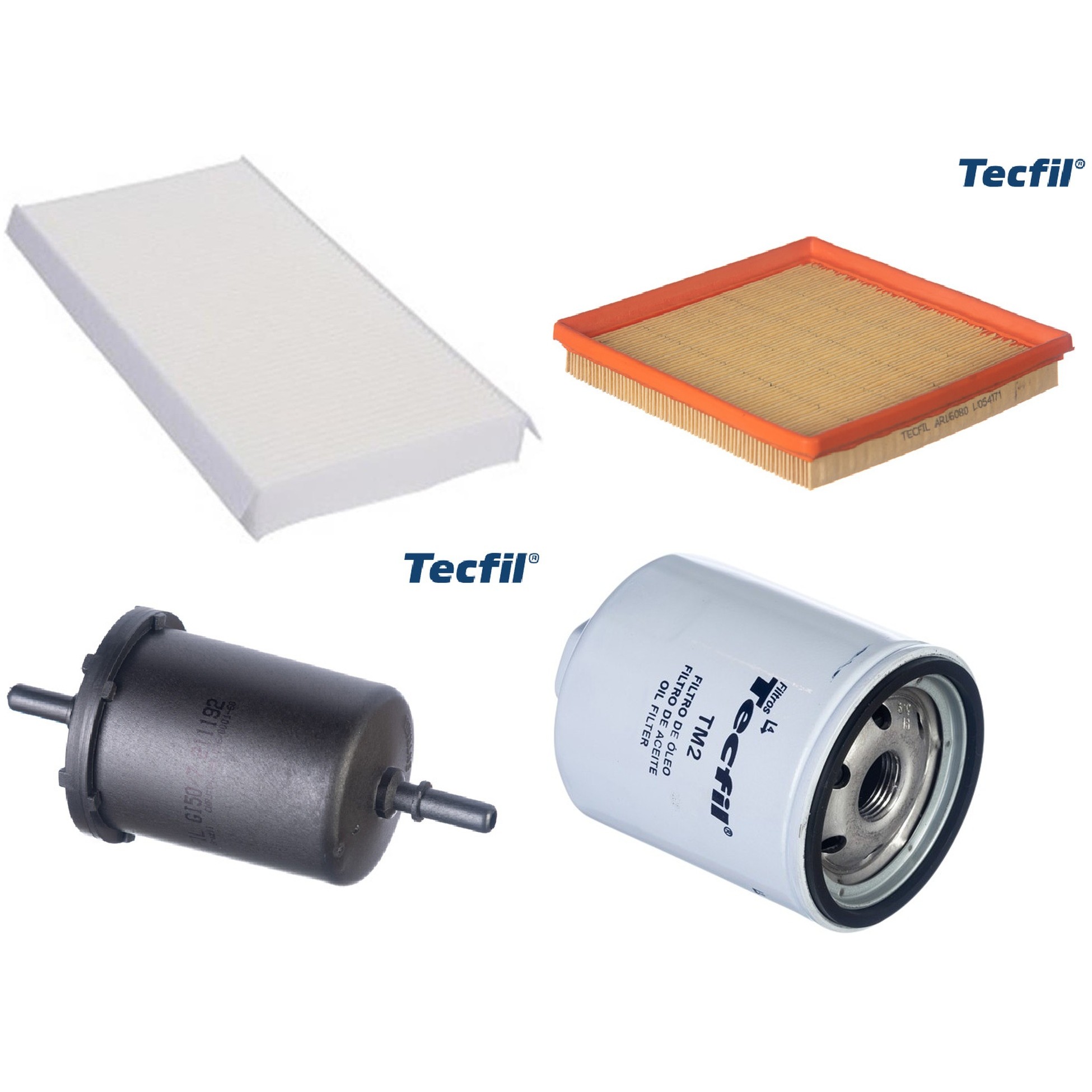 Kit Filtros de Ar do Motor, Óleo, Cabine e Combustível - Tecfil - ACP305 / ARL6080 / GI50/7 / PSL34MP-(TM2)