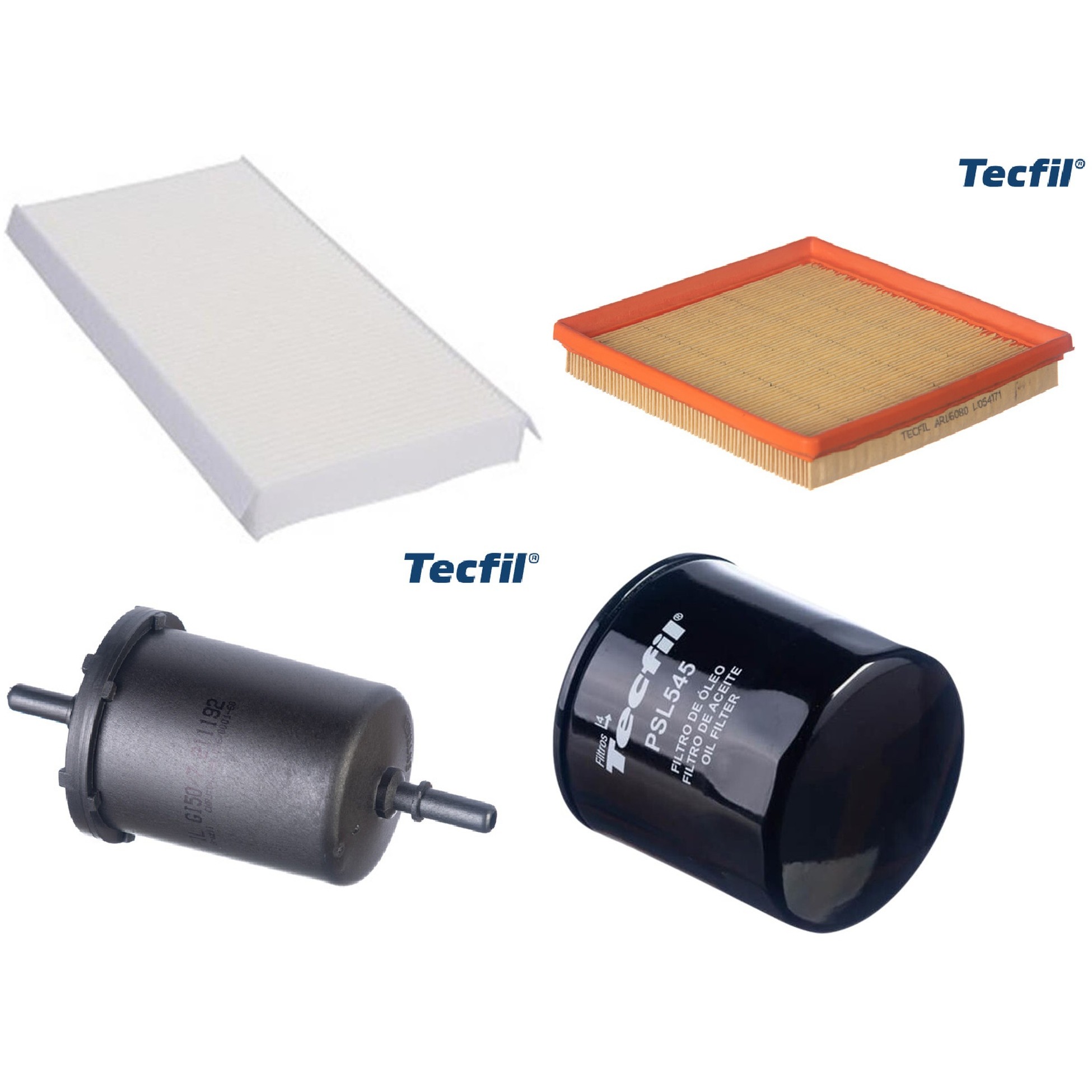 Kit Filtros de Ar do Motor, Óleo, Cabine e Combustível - Tecfil - ACP305 / ARL6080 / GI50/7 / PSL545