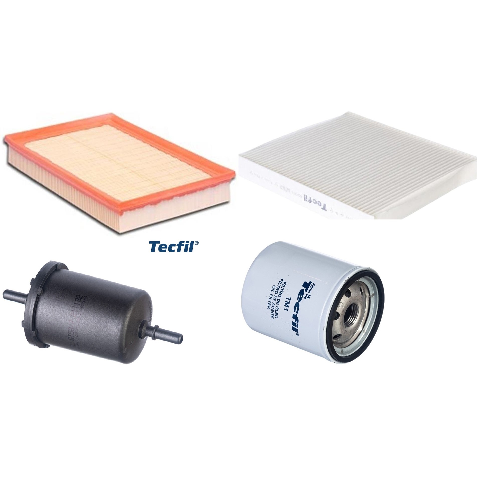 Kit Filtros de Ar do Motor, Óleo, Cabine e Combustível - Tecfil - ACP303 / ARL6095 / GI50/7 / PSL34M-(TM1)