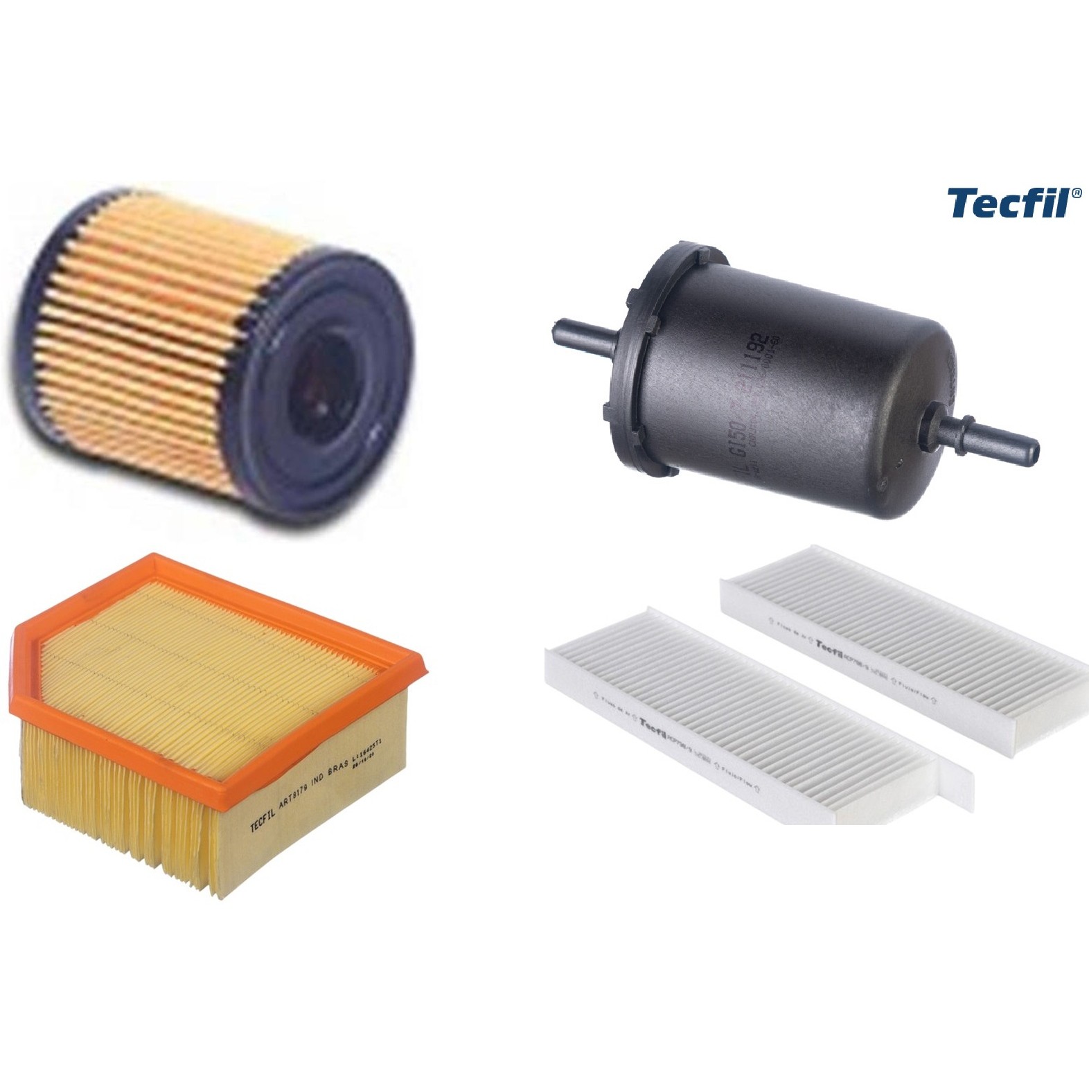 Kit Filtros de Ar do Motor, Óleo, Cabine e Combustível - Tecfil - ACP798/9 / ART8179 / GI50/7 / PEL108