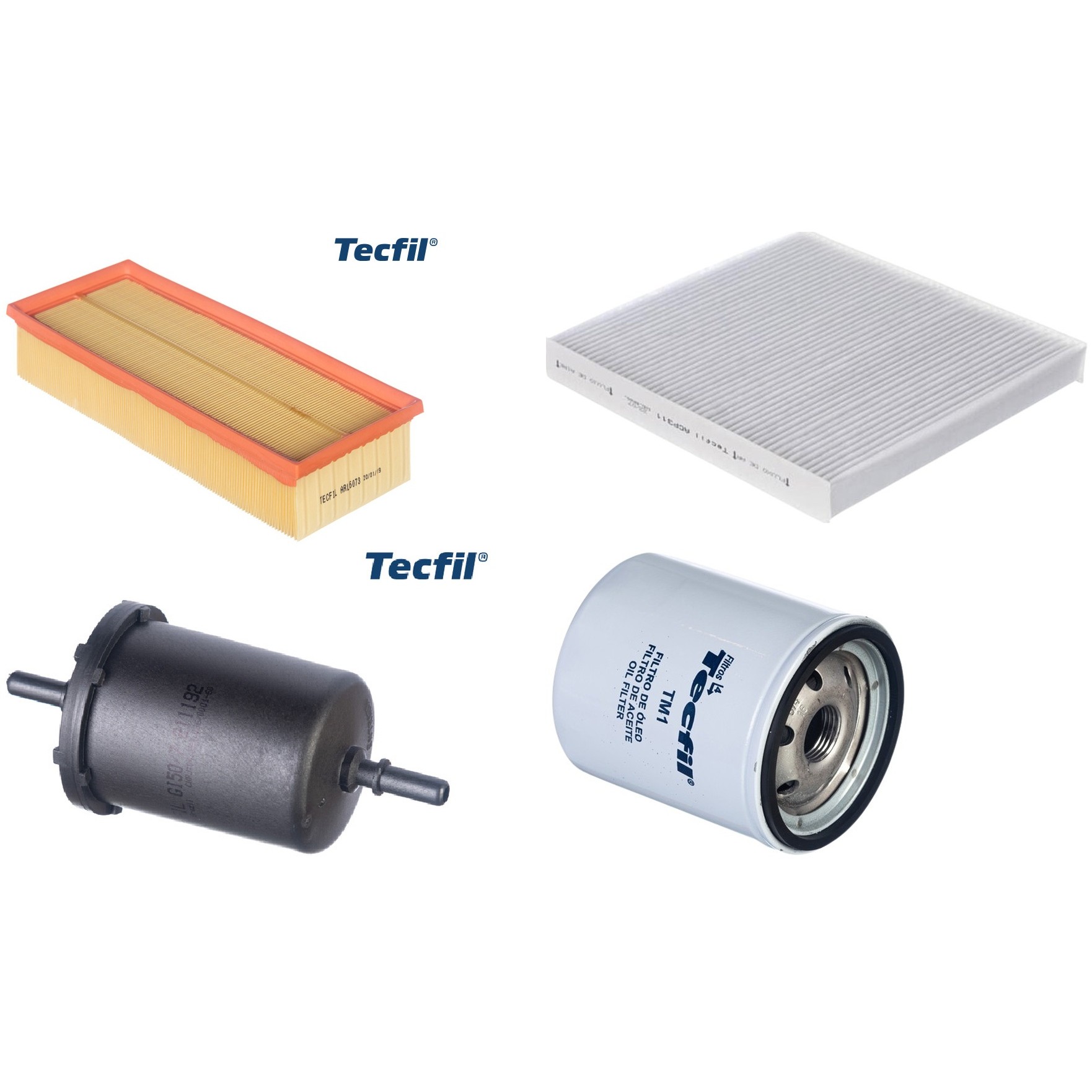 Kit Filtros de Ar do Motor, Óleo, Cabine e Combustível - Tecfil - ACP311 / ARL6073 / GI50/7 / PSL34M-(TM1)