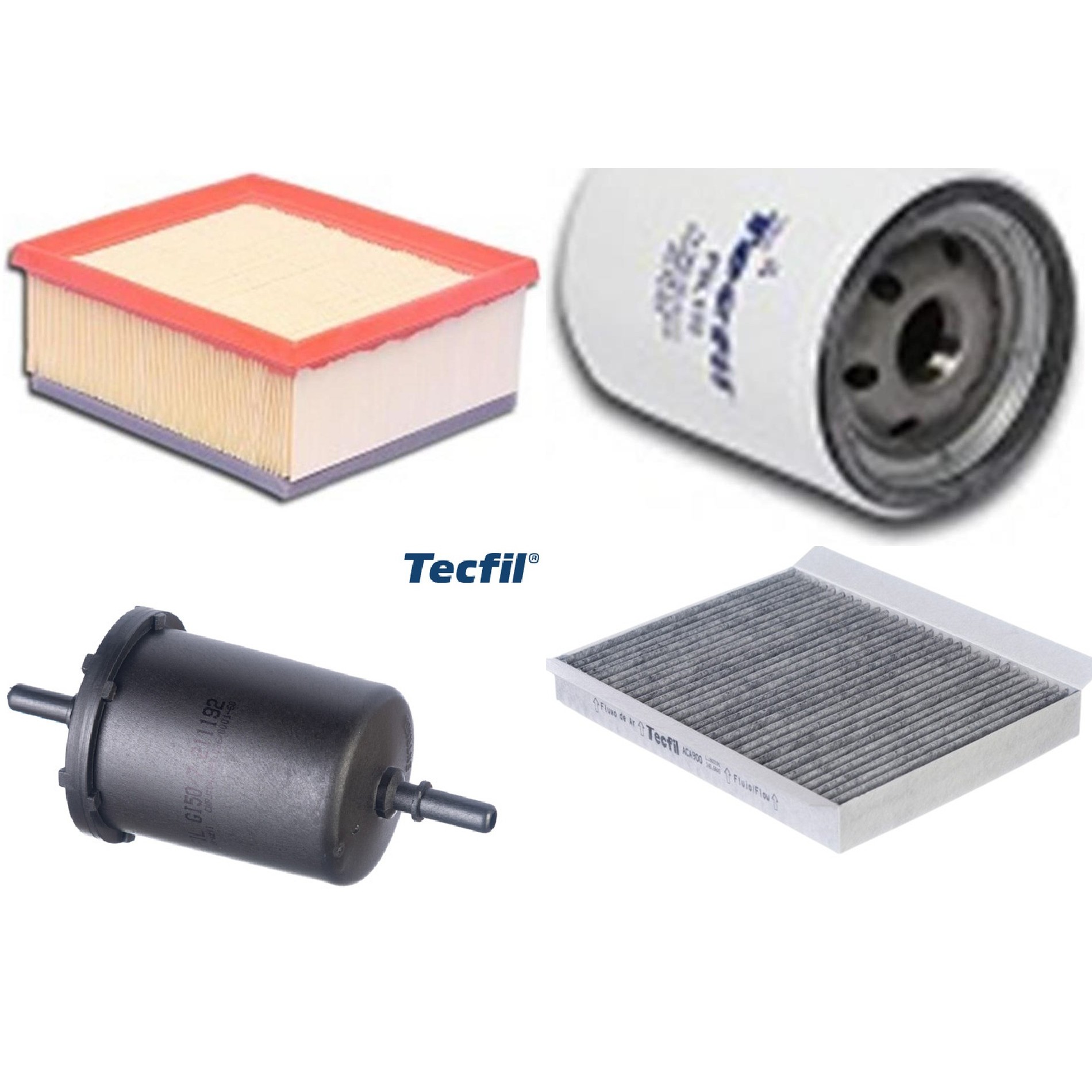 Kit Filtros de Ar do Motor, Óleo, Cabine e Combustível - Tecfil - ACA900 / ARL5050 / GI50/7 / PSL135