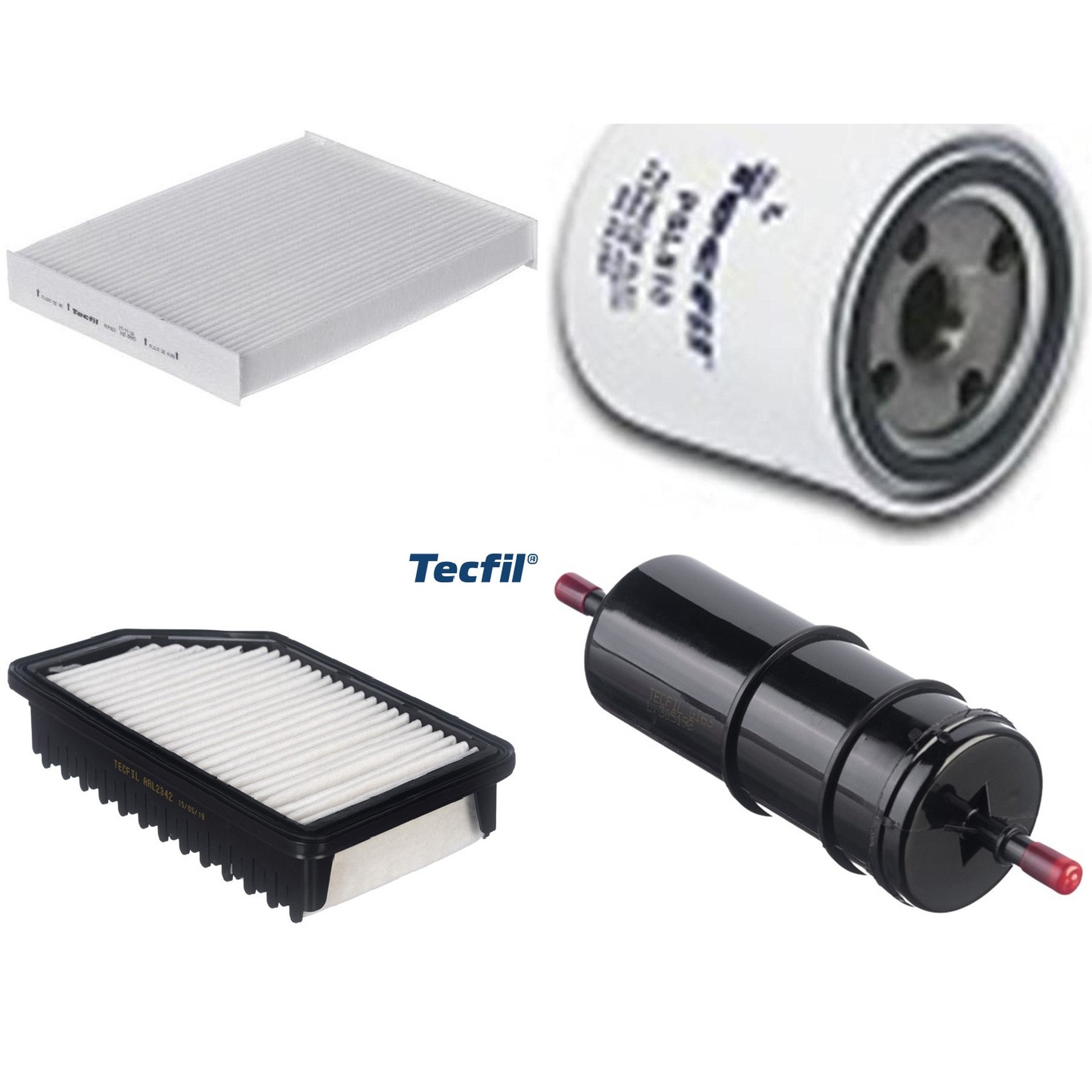 Kit Filtros de Ar do Motor, Óleo, Cabine e Combustível - Tecfil - ACP802 / ARL2342 / GI63 / PSL818