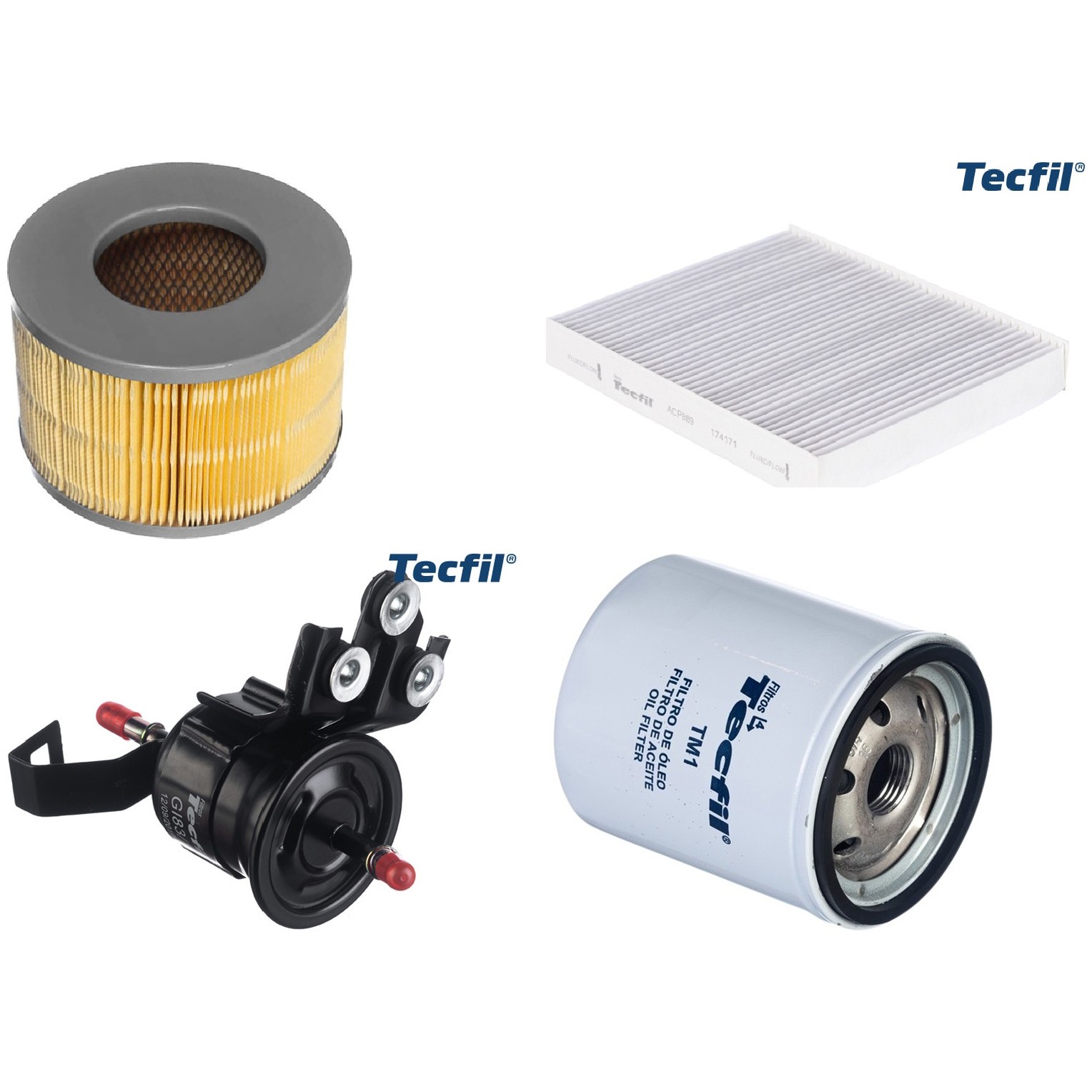 Kit Filtros de Ar do Motor, Óleo, Cabine e Combustível - Tecfil - ACP889 / AP7060 / GI83/1 / PSL34M-(TM1)