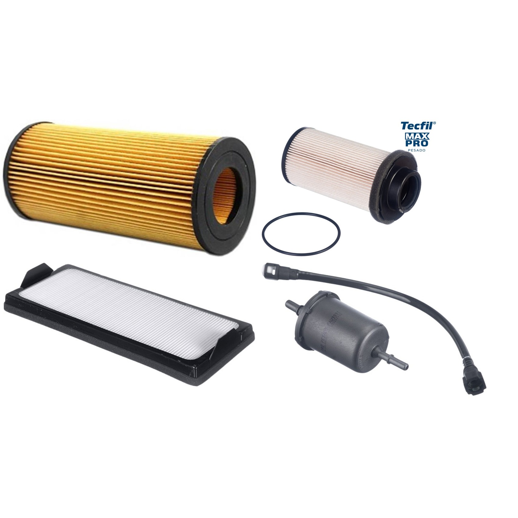 Kit Filtros de Ar do Motor, Óleo, Cabine e Combustível - Tecfil - ACP969/1 / FAU9991 / PEC3021 / PEL2004