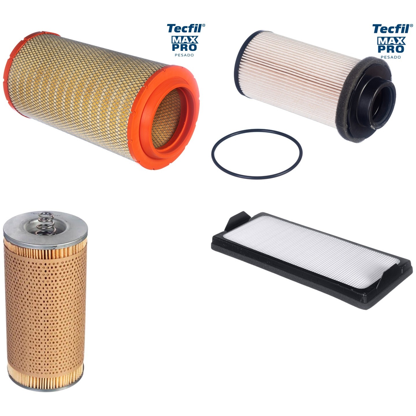 Kit Filtros de Ar do Motor, Óleo, Cabine e Combustível - Tecfil - ACP969/1 / ARS9840 / PEC3021 / PL447