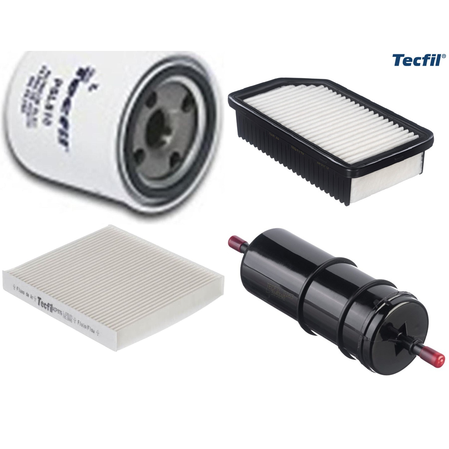 Kit Filtros de Ar do Motor, Óleo, Cabine e Combustível - Tecfil - ACP976 / ARL4148 / GI63 / PSL818