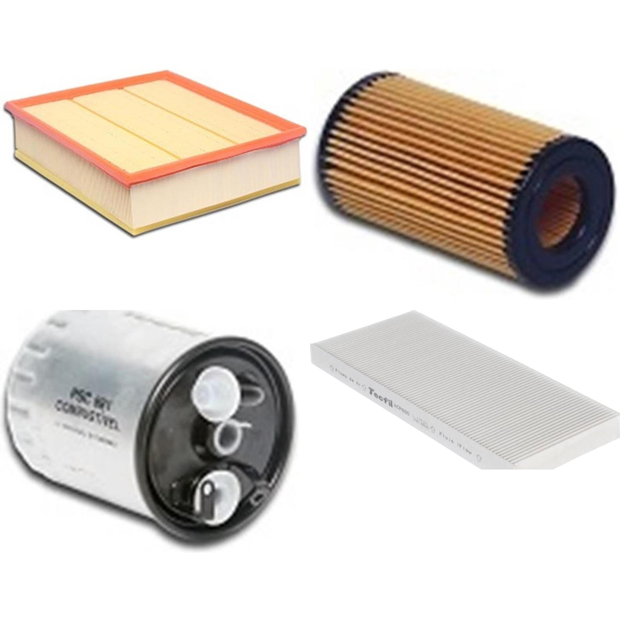 Kit Filtros de Ar do Motor, Óleo, Cabine e Combustível - Tecfil - ACP600 / ARL5310 / PEL311 / PSC881