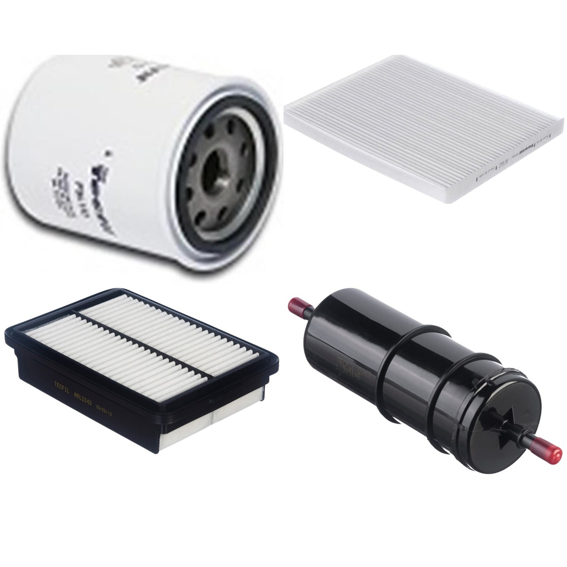 Kit Filtros de Ar do Motor, Óleo, Cabine e Combustível - Tecfil - ACP982 / ARL2343 / GI63 / PSL152