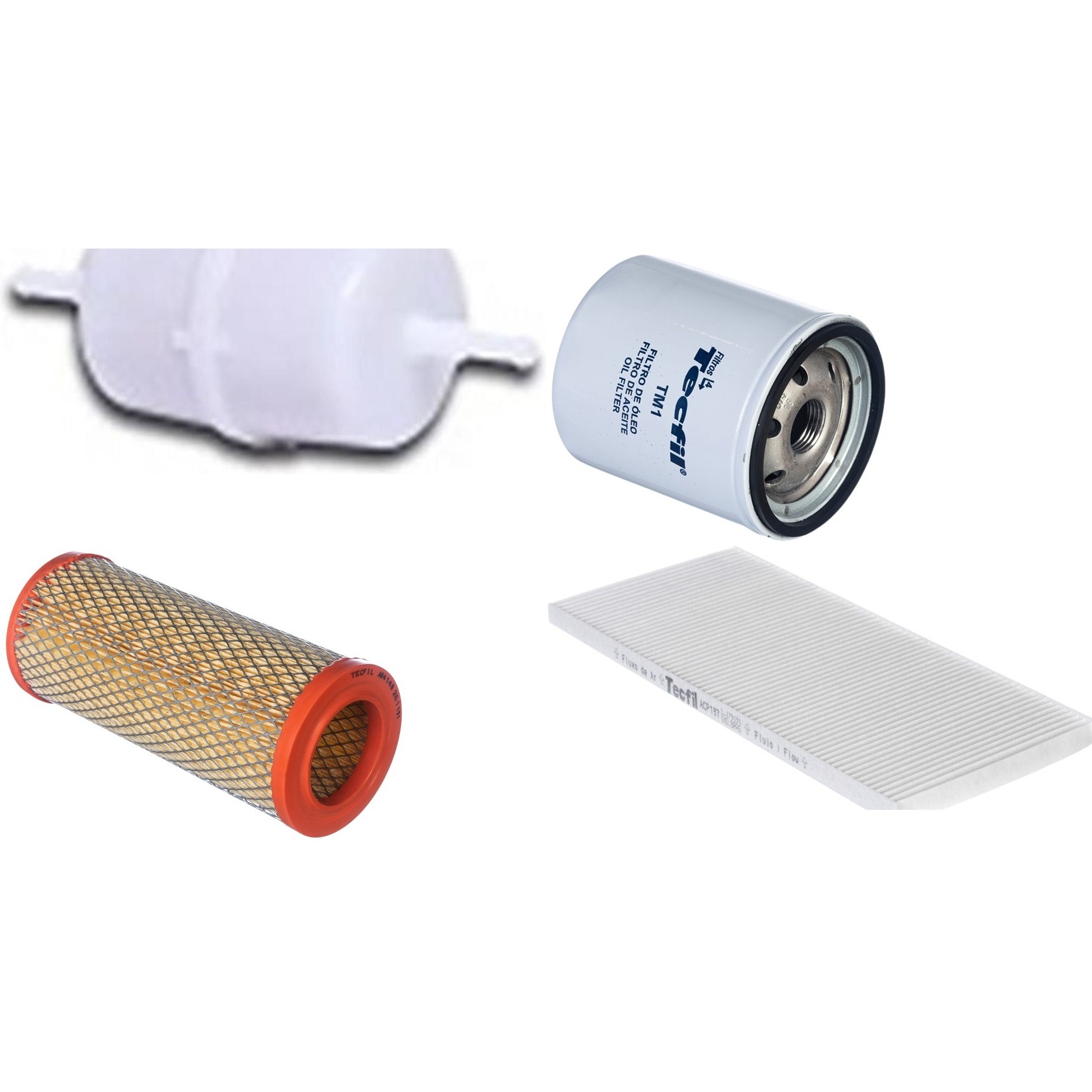 Kit Filtros de Ar do Motor, Óleo, Cabine e Combustível - Tecfil - ACP197 / AG68 / AR4148 / PSL34M-(TM1)
