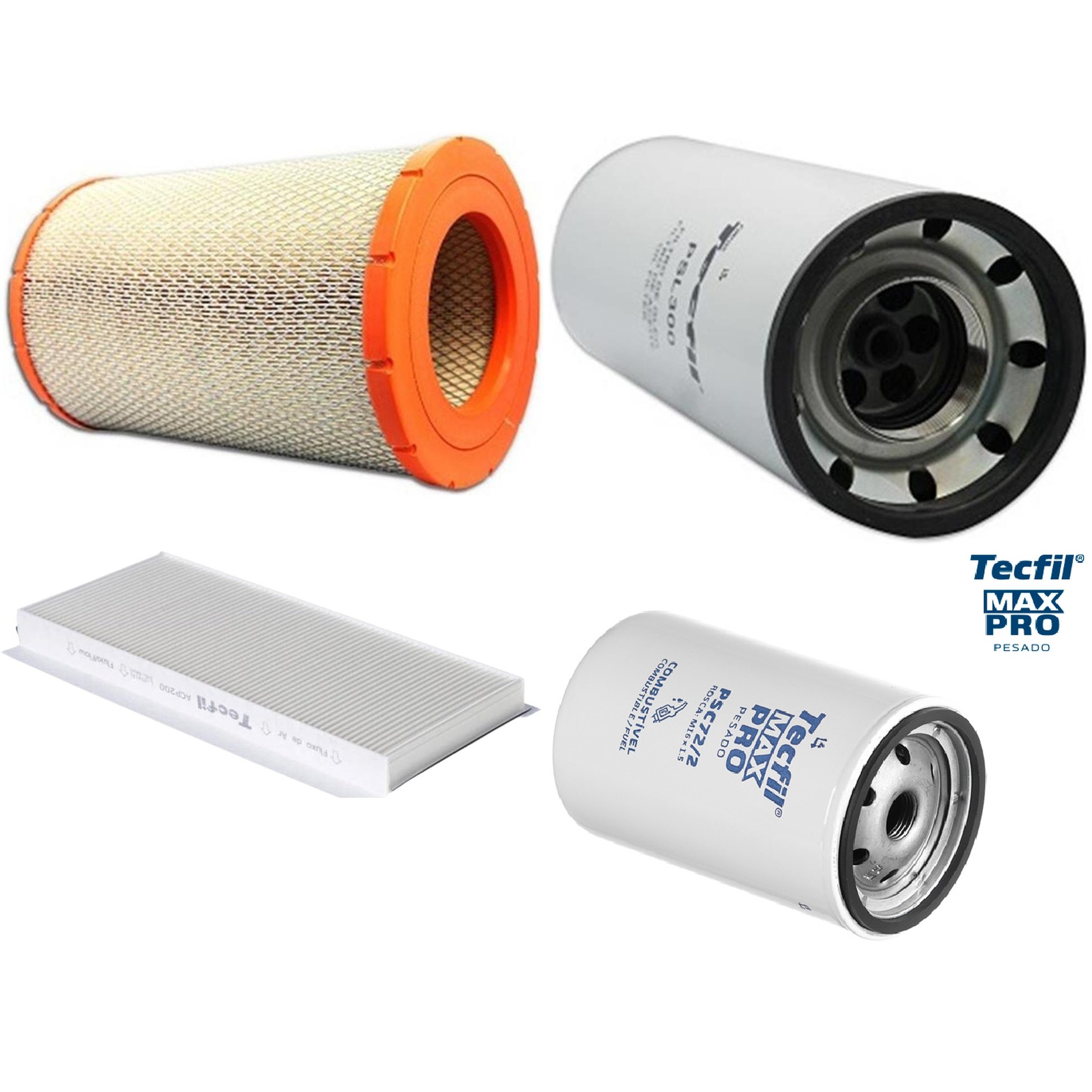 Kit Filtros de Ar do Motor, Óleo, Cabine e Combustível - Tecfil - ACP200 / ARS9839 / PSC72/2 / PSL300