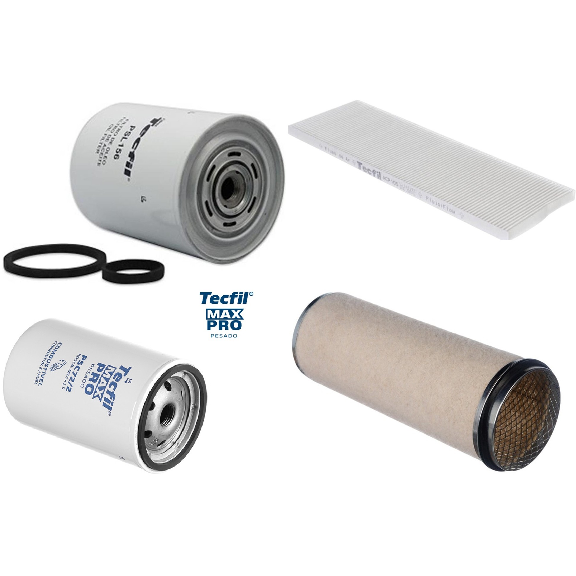 Kit Filtros de Ar do Motor, Óleo, Cabine e Combustível - Tecfil - ACP105 / AS835 / PSC72/2 / PSL156