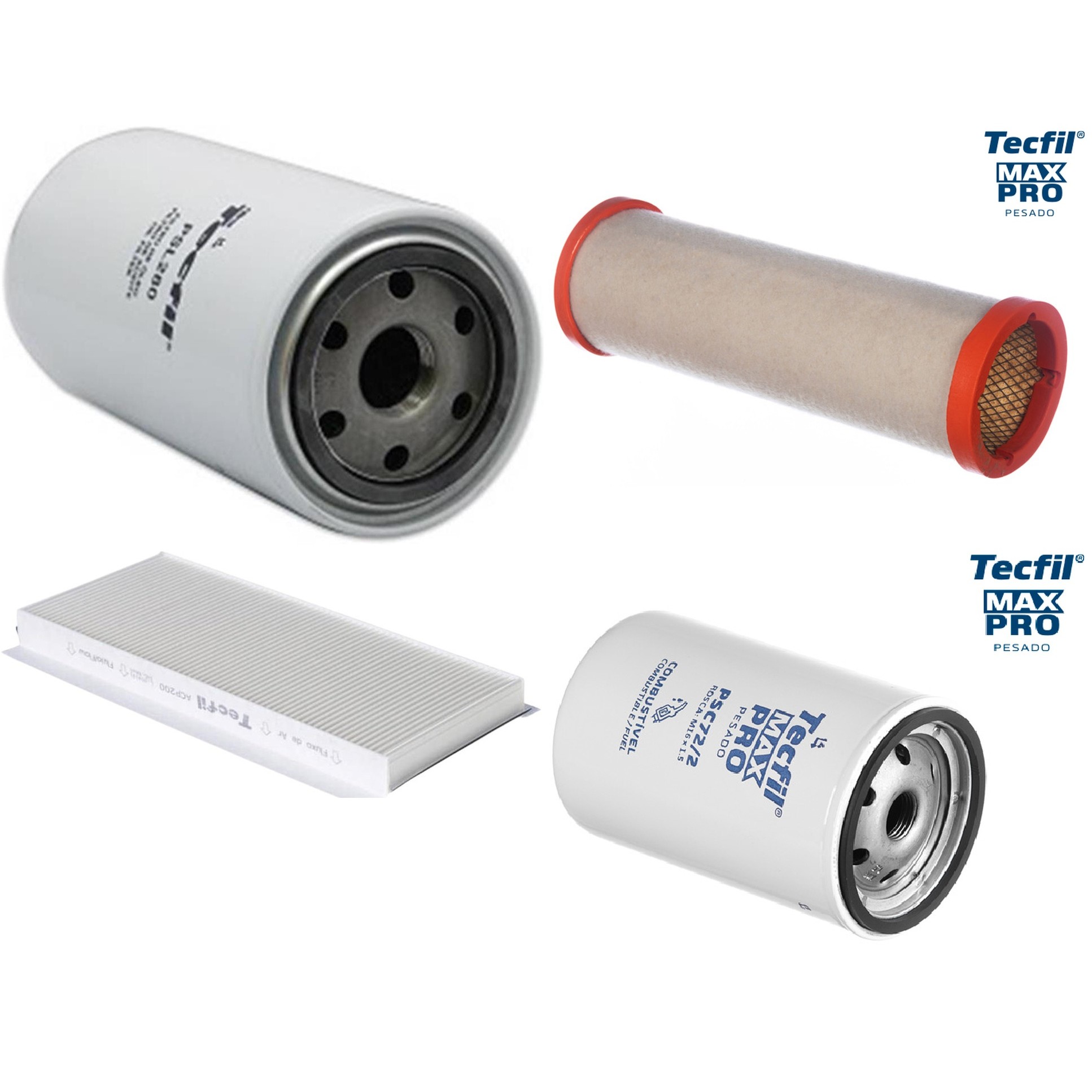 Kit Filtros de Ar do Motor, Óleo, Cabine e Combustível - Tecfil - ACP200 / ASR839 / PSC72/2 / PSL280