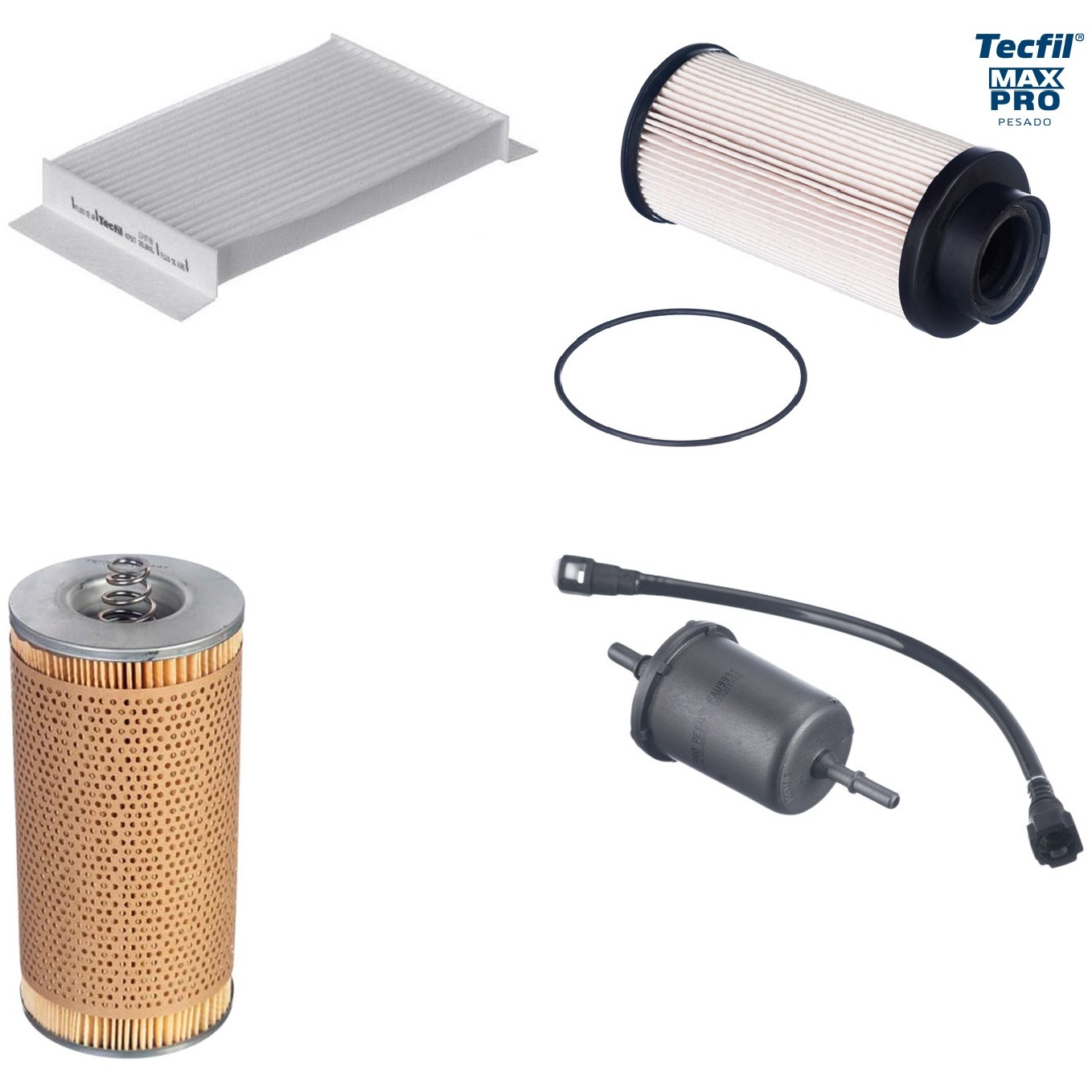 Kit Filtros de Ar do Motor, Óleo, Cabine e Combustível - Tecfil - ACP603 / FAU9991 / PEC3024 / PL447