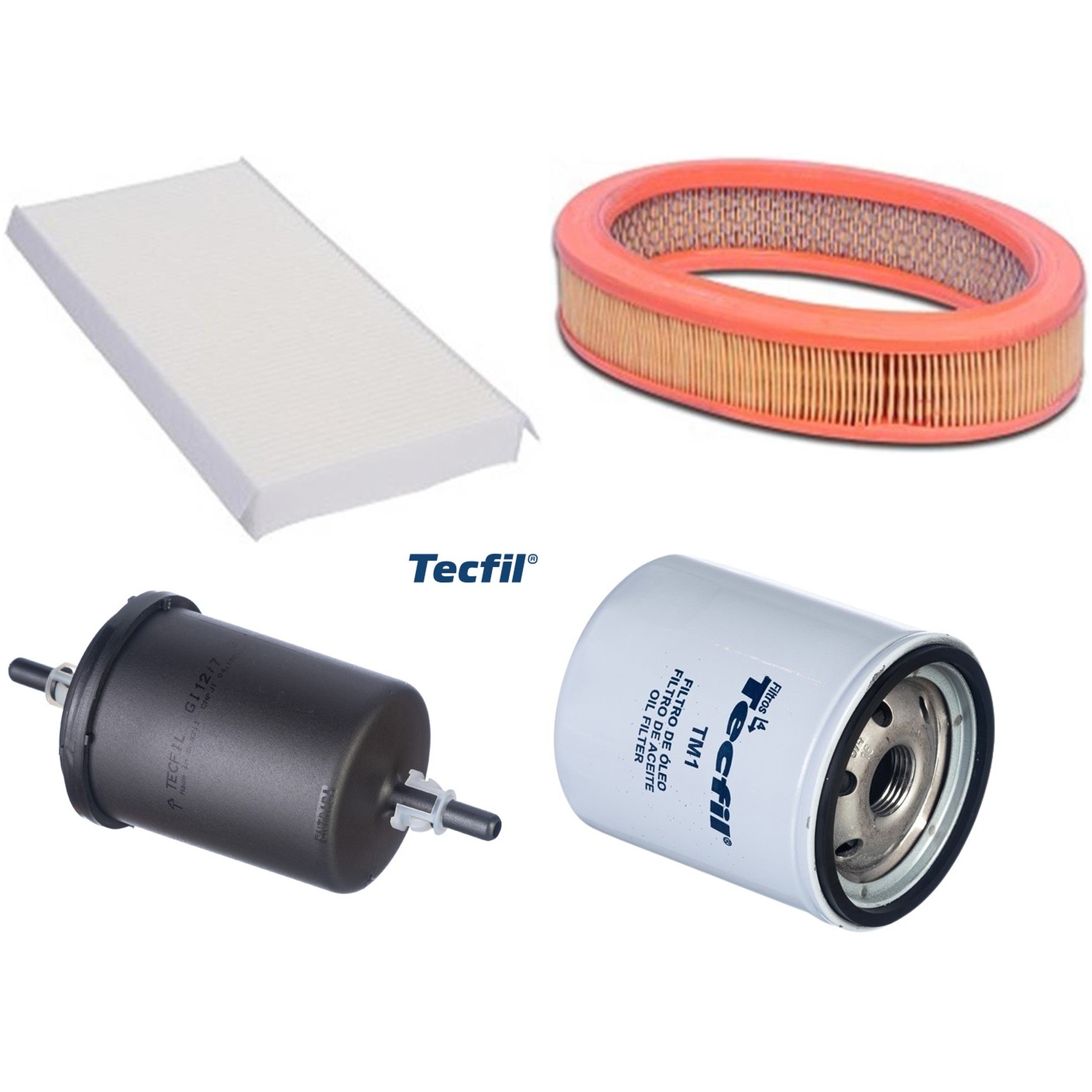 Kit Filtros de Ar do Motor, Óleo, Cabine e Combustível - Tecfil - ACP305 / AR9621 / GI12/7 / PSL34M-(TM1)