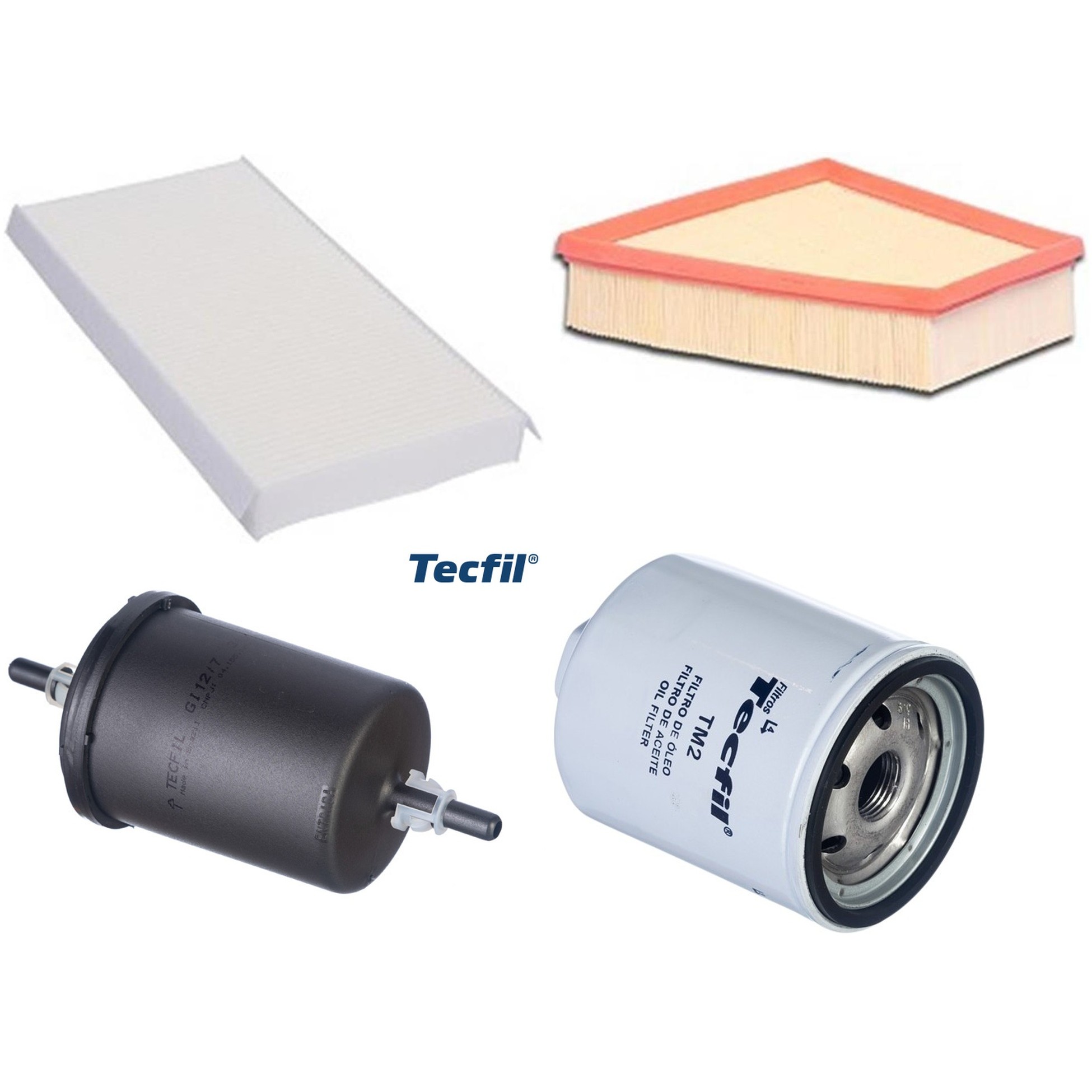 Kit Filtros de Ar do Motor, Óleo, Cabine e Combustível - Tecfil - ACP305 / ART6098 / GI12/7 / PSL34MP-(TM2)