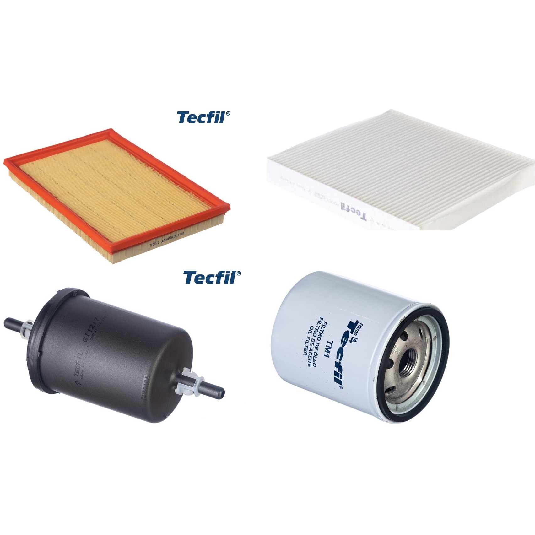 Kit Filtros de Ar do Motor, Óleo, Cabine e Combustível - Tecfil - ACP303 / ARL6096 / GI12/7 / PSL34M-(TM1)