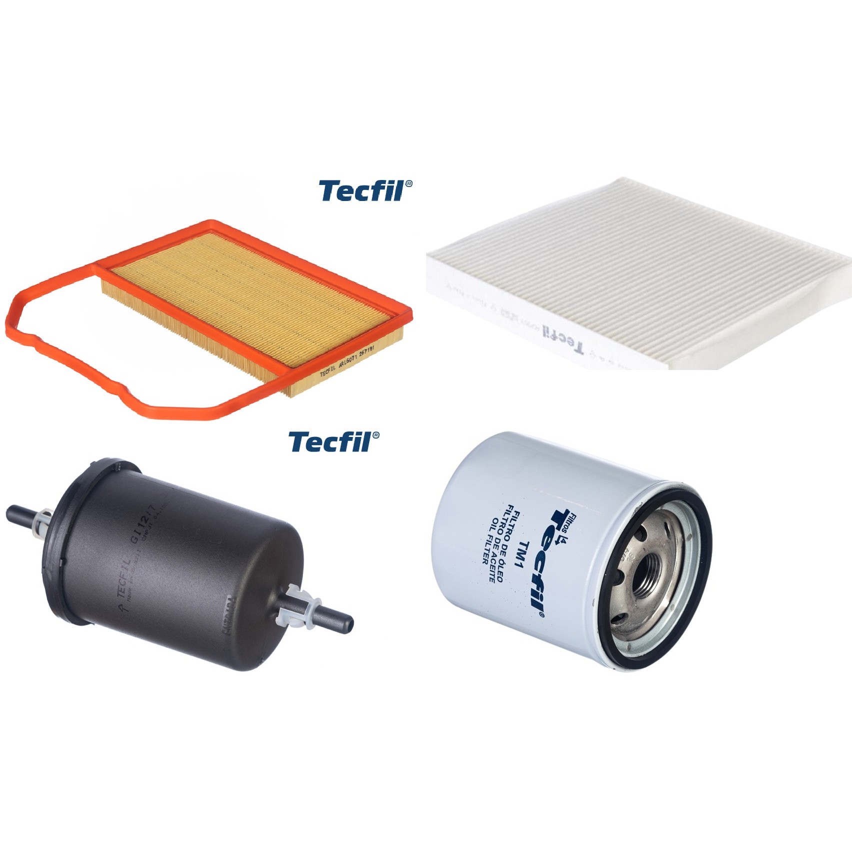 Kit Filtros de Ar do Motor, Óleo, Cabine e Combustível - Tecfil - ACP303 / ARL6071 / GI12/7 / PSL34M-(TM1)