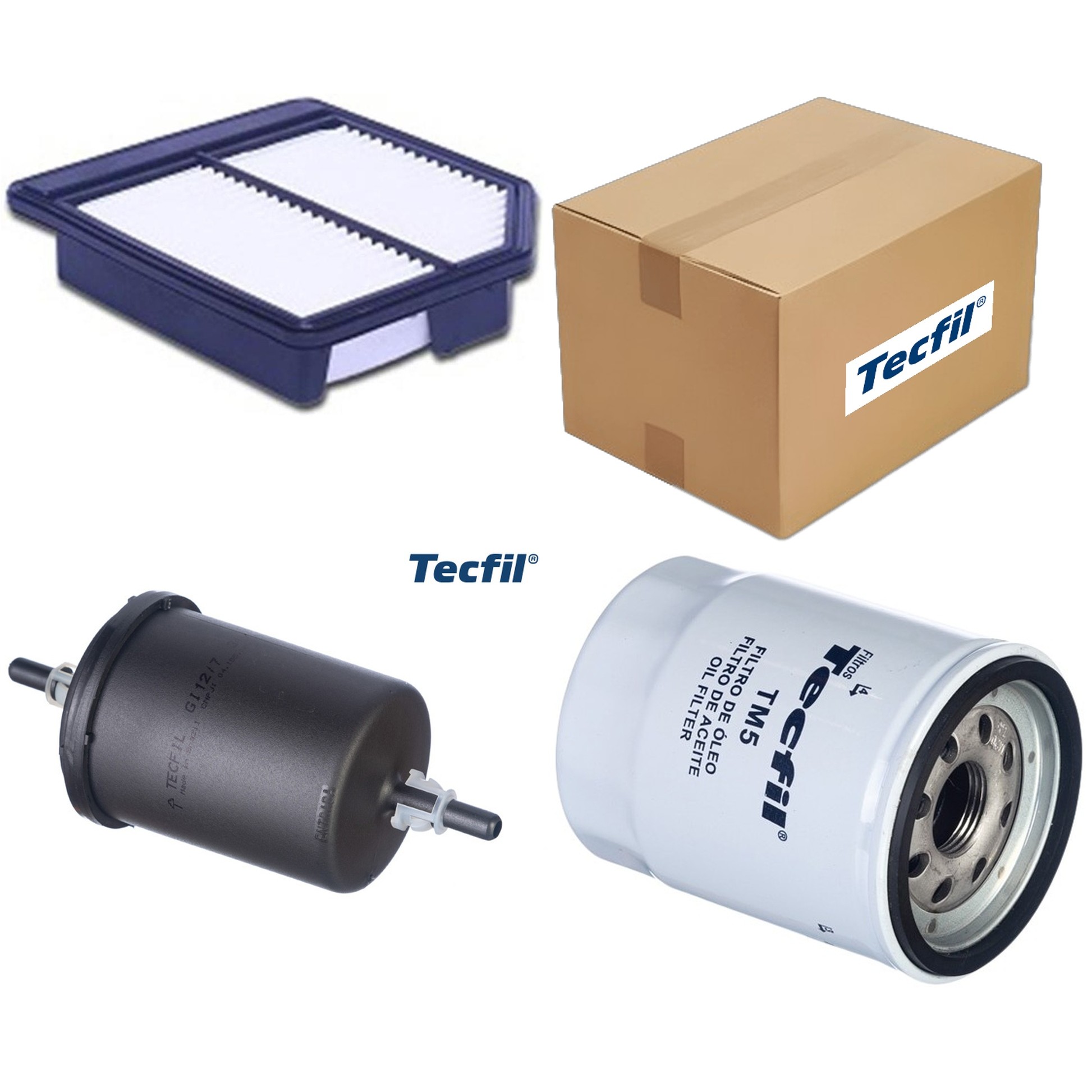 Kit Filtros de Ar do Motor, Óleo, Cabine e Combustível - Tecfil - ACP703/9 / ARL1034 / GI12/7 / PSL55M-(TM5)
