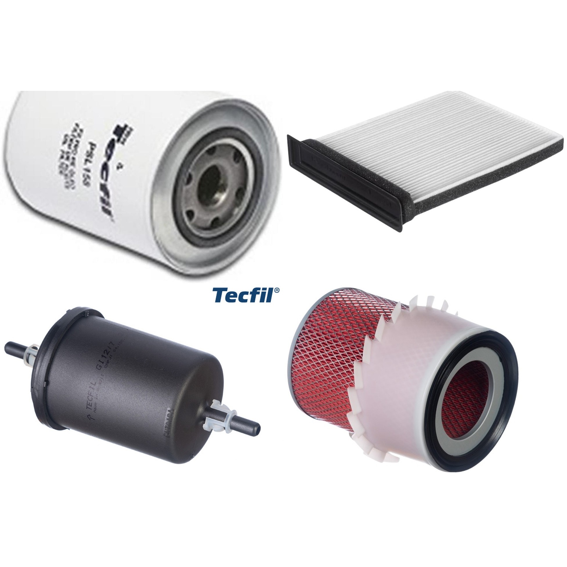 Kit Filtros de Ar do Motor, Óleo, Cabine e Combustível - Tecfil - ACP482 / AP1009 / GI12/7 / PSL158