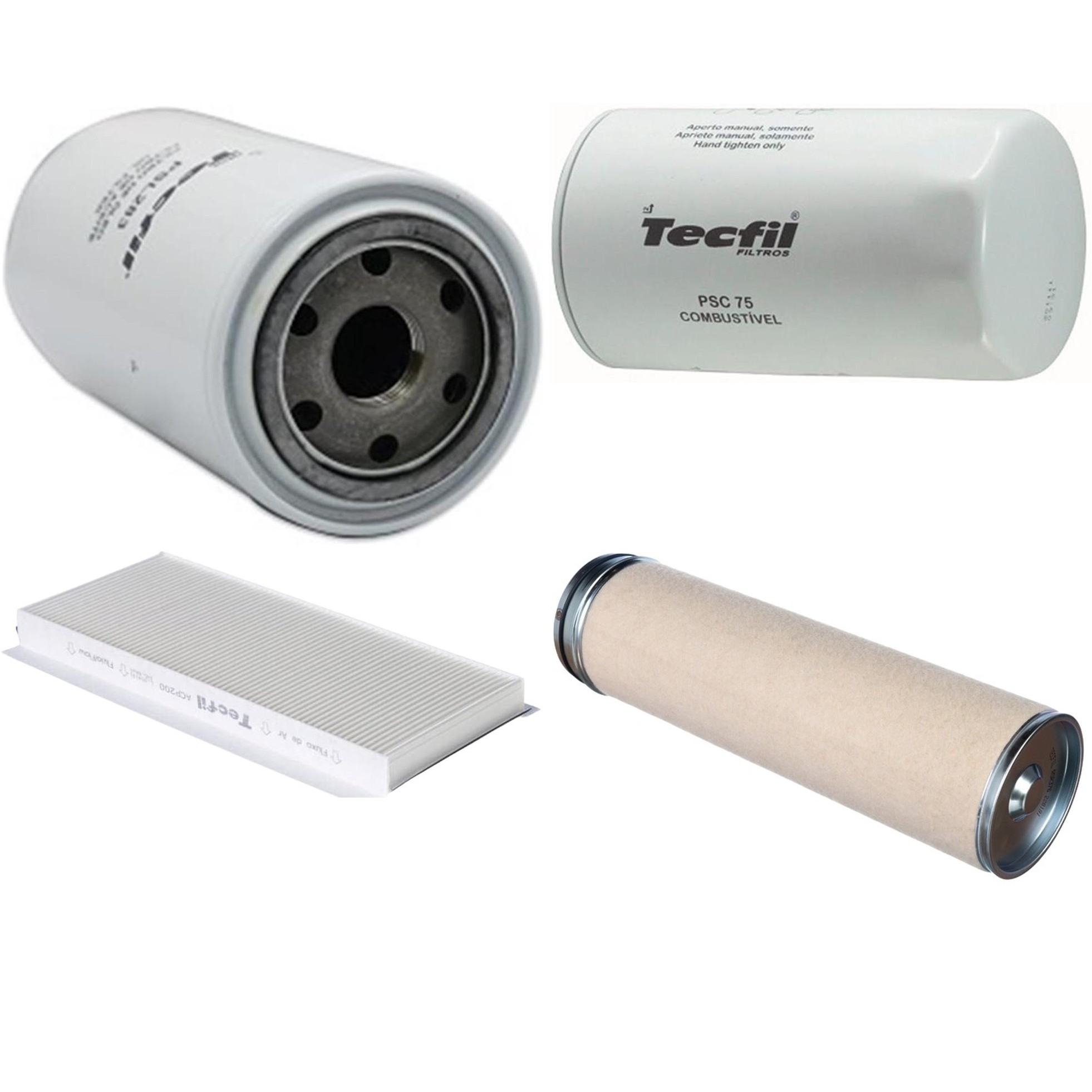 Kit Filtros de Ar do Motor, Óleo, Cabine e Combustível - Tecfil - ACP200 / ASR376 / PSC75 / PSL283