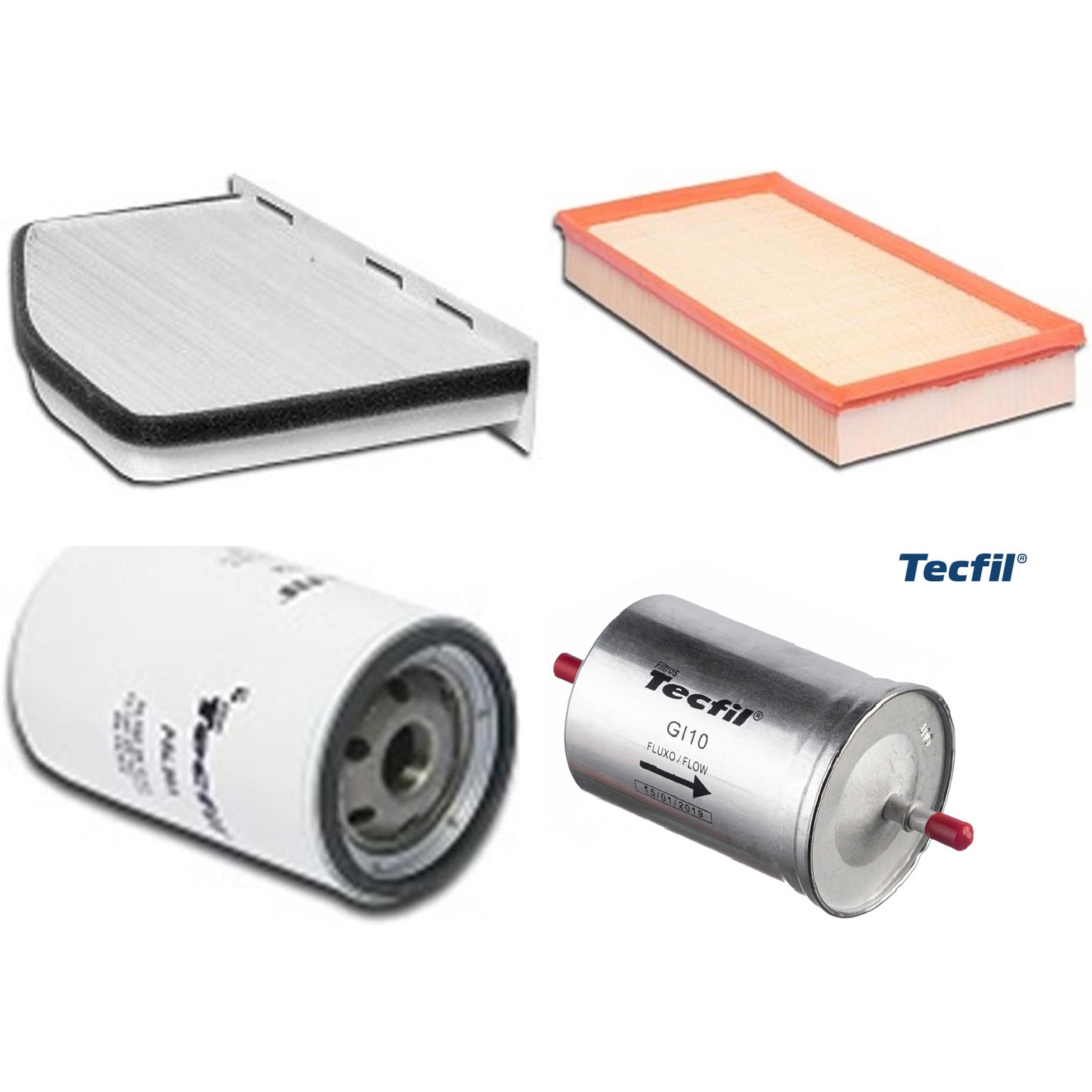 Kit Filtros de Ar do Motor, Óleo, Cabine e Combustível - Tecfil - ACP309 / ARL6093 / GI10 / PSL564