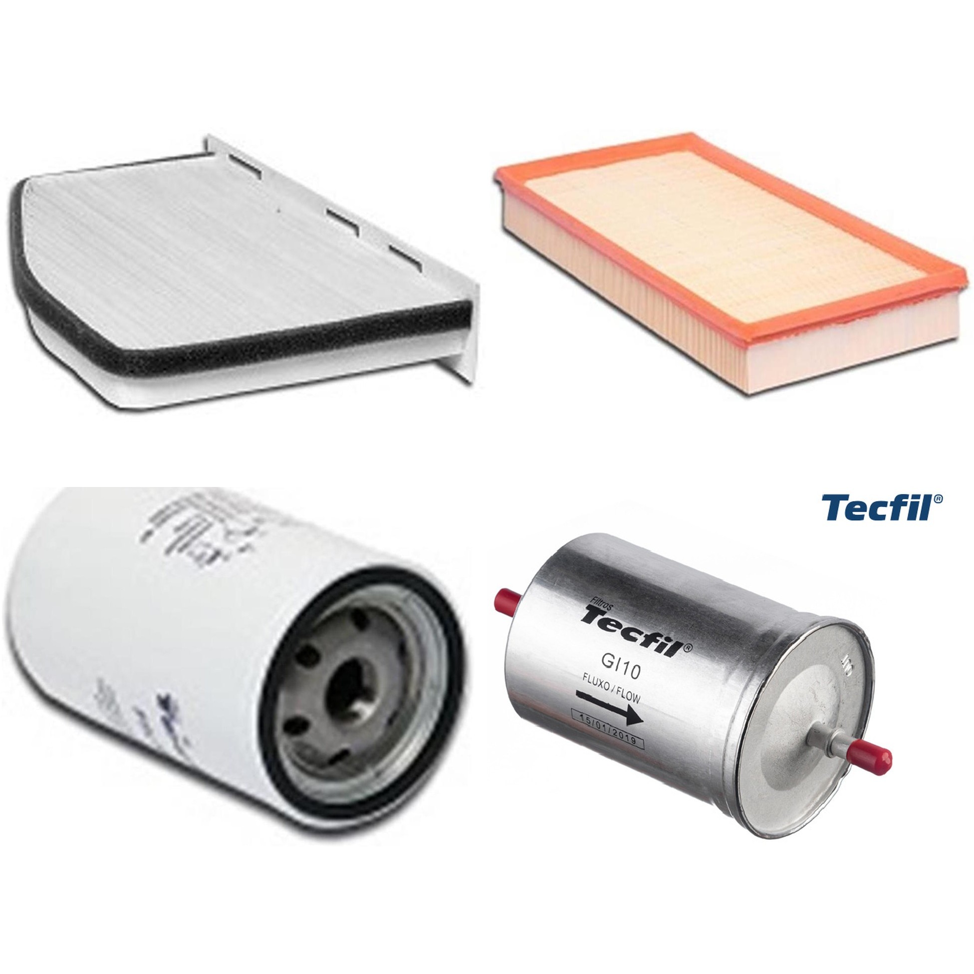 Kit Filtros de Ar do Motor, Óleo, Cabine e Combustível - Tecfil - ACP309 / ARL6093 / GI10 / PSL562