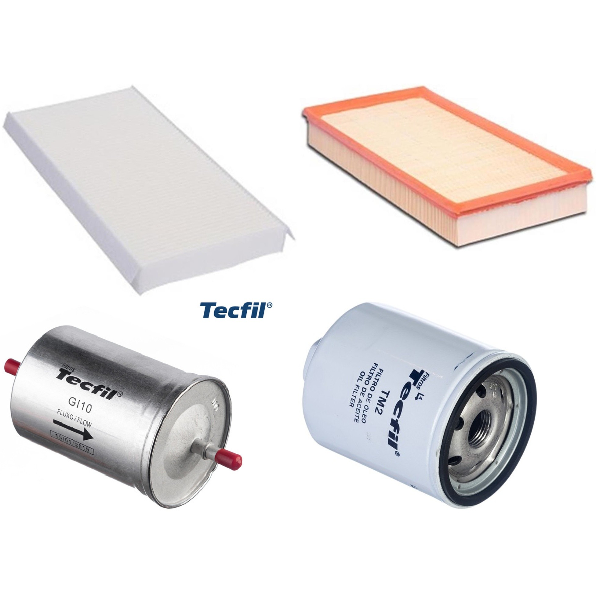 Kit Filtros de Ar do Motor, Óleo, Cabine e Combustível - Tecfil - ACP305 / ARL6093 / GI10 / PSL34MP-(TM2)