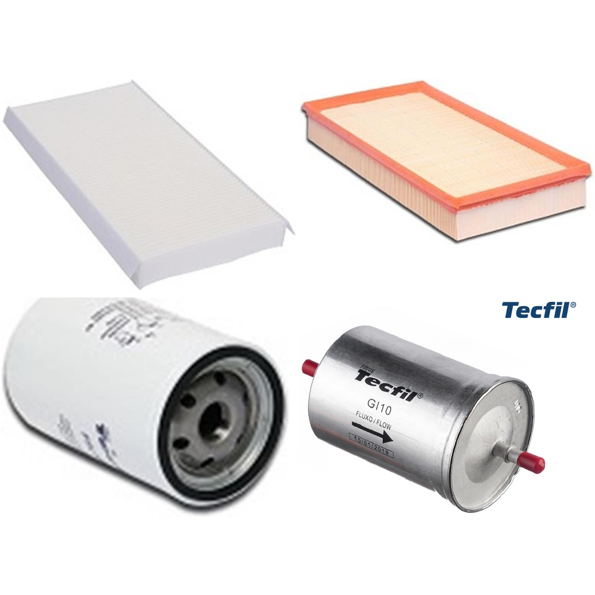 Kit Filtros de Ar do Motor, Óleo, Cabine e Combustível - Tecfil - ACP305 / ARL6093 / GI10 / PSL562