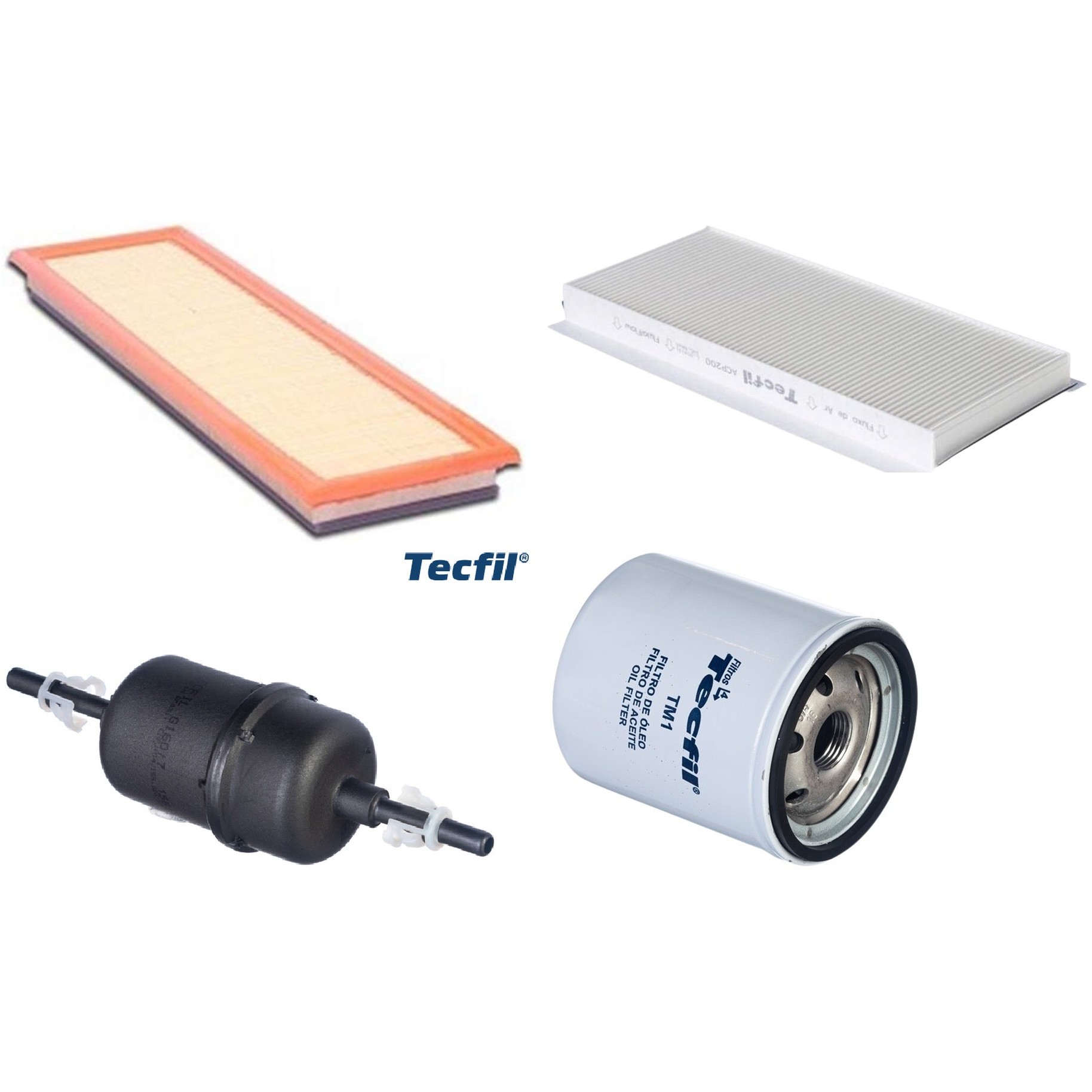 Kit Filtros de Ar do Motor, Óleo, Cabine e Combustível - Tecfil - ACP200 / ARL9608 / GI60/7 / PSL34M-(TM1)