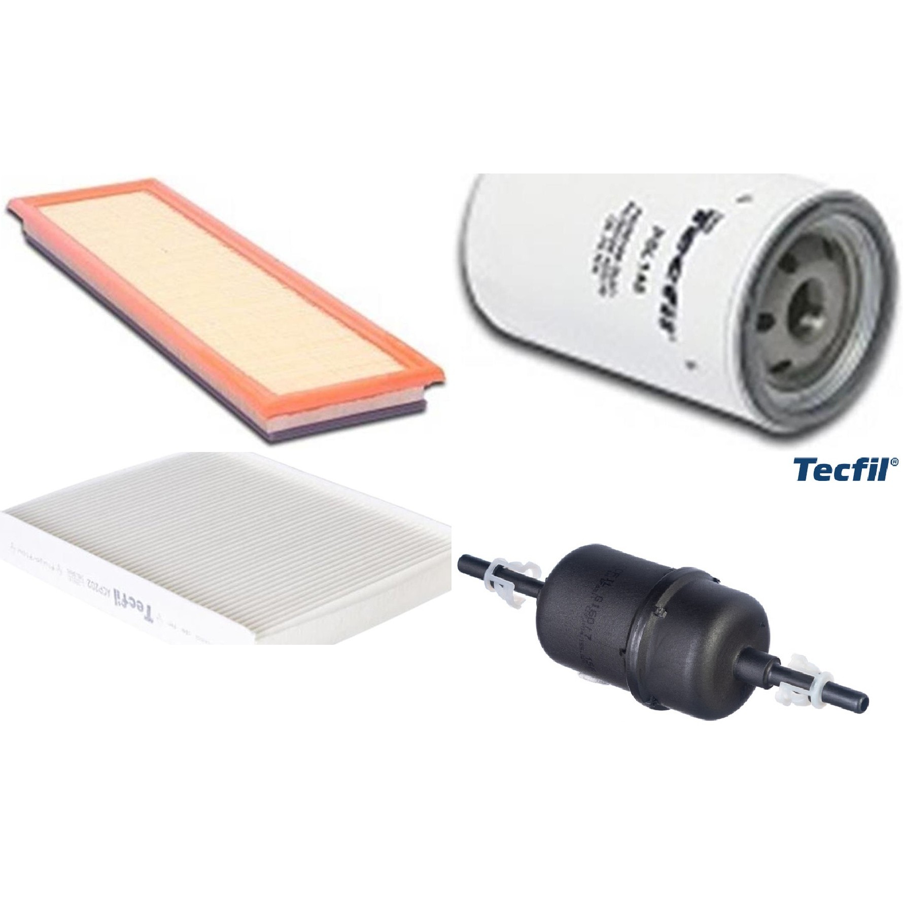 Kit Filtros de Ar do Motor, Óleo, Cabine e Combustível - Tecfil - ACP202 / ARL9608 / GI60/7 / PSL148