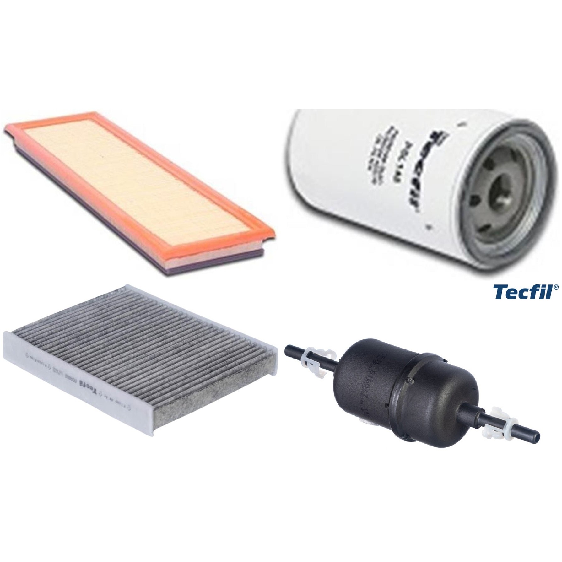 Kit Filtros de Ar do Motor, Óleo, Cabine e Combustível - Tecfil - ACA202 / ARL9608 / GI60/7 / PSL148