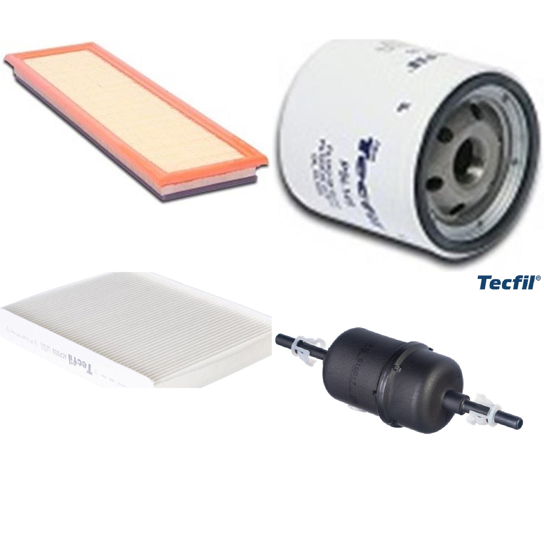 Kit Filtros de Ar do Motor, Óleo, Cabine e Combustível - Tecfil - ACP202 / ARL9608 / GI60/7 / PSL145