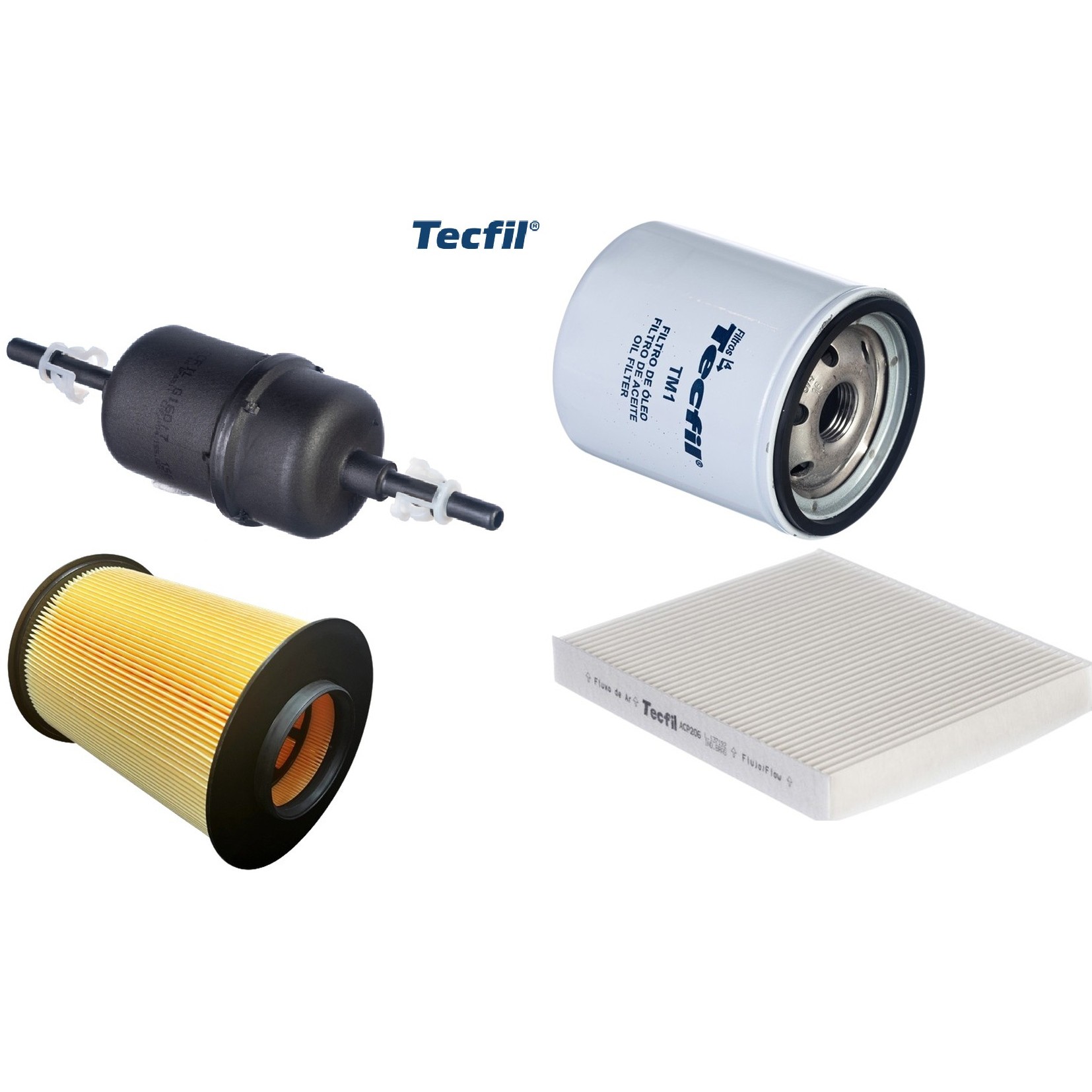 Kit Filtros de Ar do Motor, Óleo, Cabine e Combustível - Tecfil - ACP206 / ARS5196/1 / GI60/7 / PSL34M-(TM1)