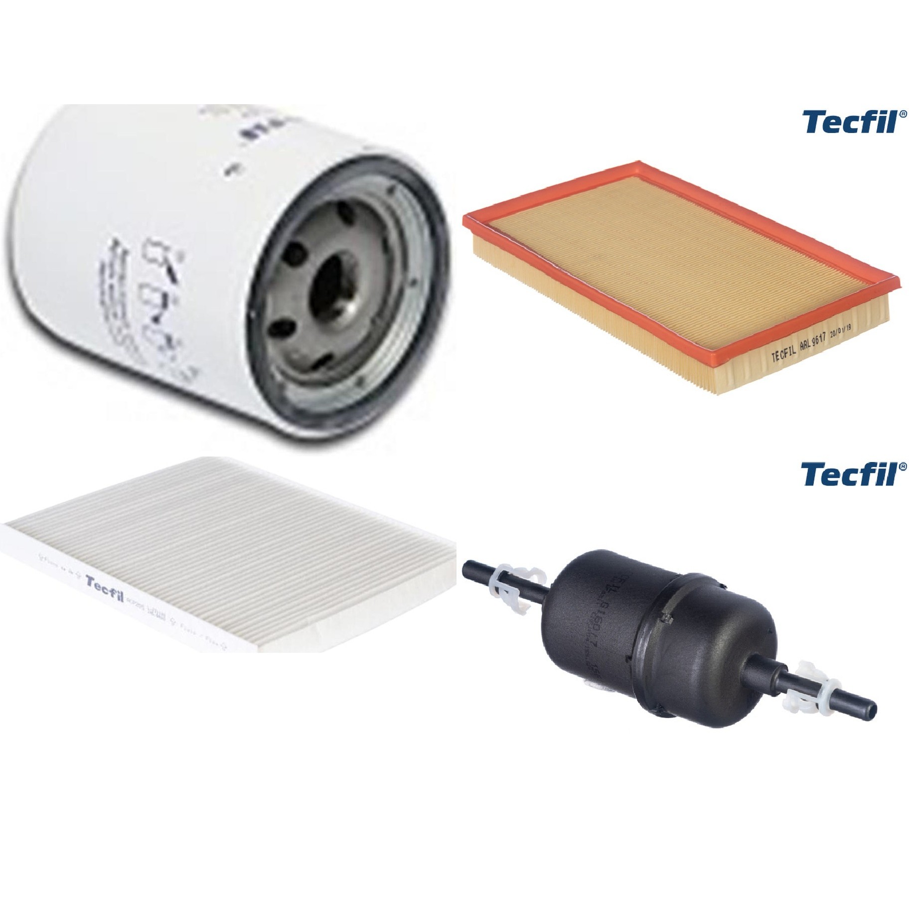 Kit Filtros de Ar do Motor, Óleo, Cabine e Combustível - Tecfil - ACP205 / ARL9617 / GI60/7 / PSL147