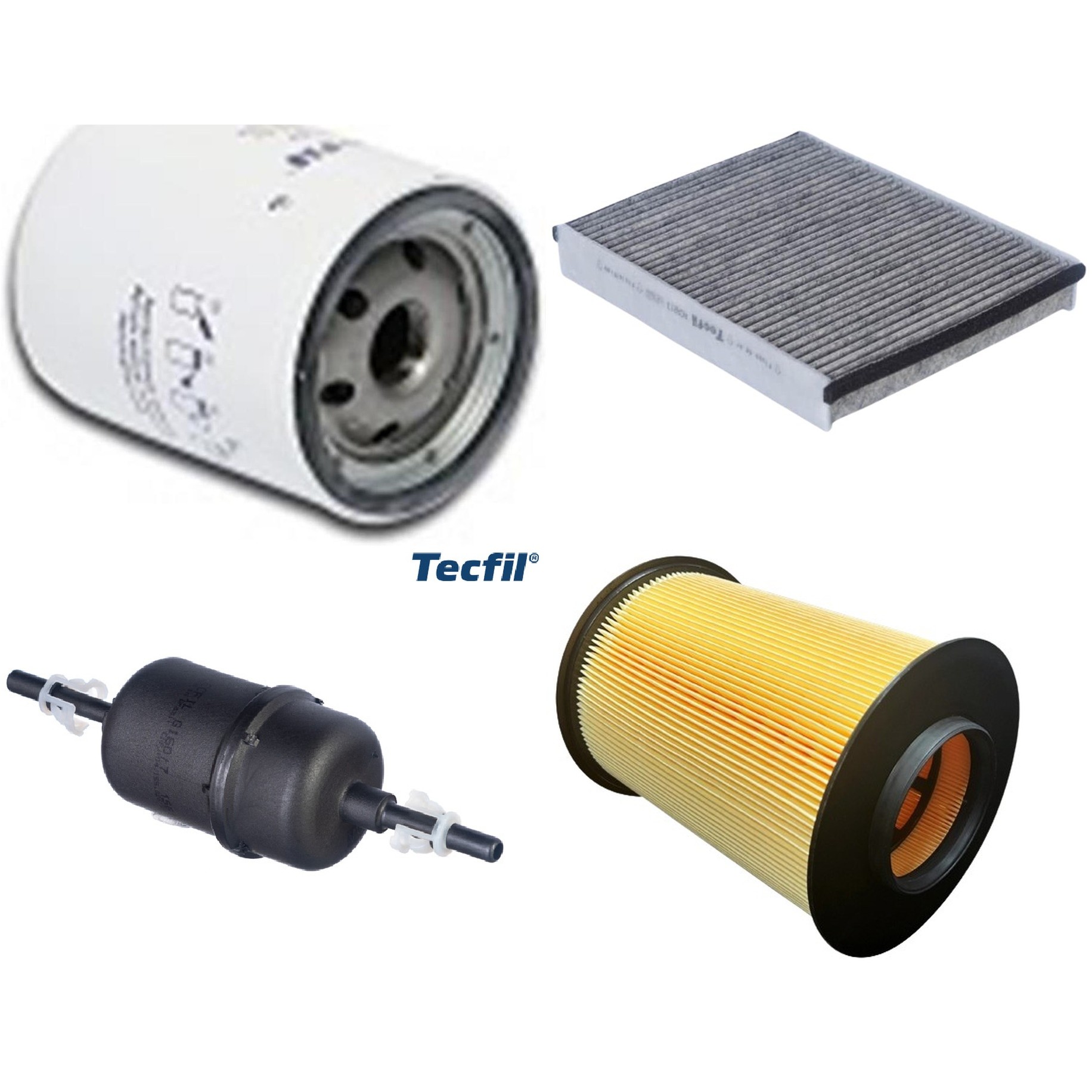 Kit Filtros de Ar do Motor, Óleo, Cabine e Combustível - Tecfil - ACA213 / ARS5196/1 / GI60/7 / PSL147