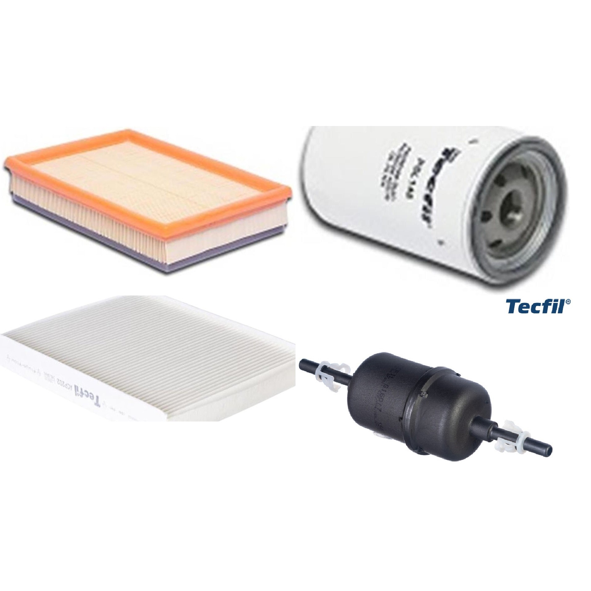 Kit Filtros de Ar do Motor, Óleo, Cabine e Combustível - Tecfil - ACP202 / ARL9603 / GI60/7 / PSL148