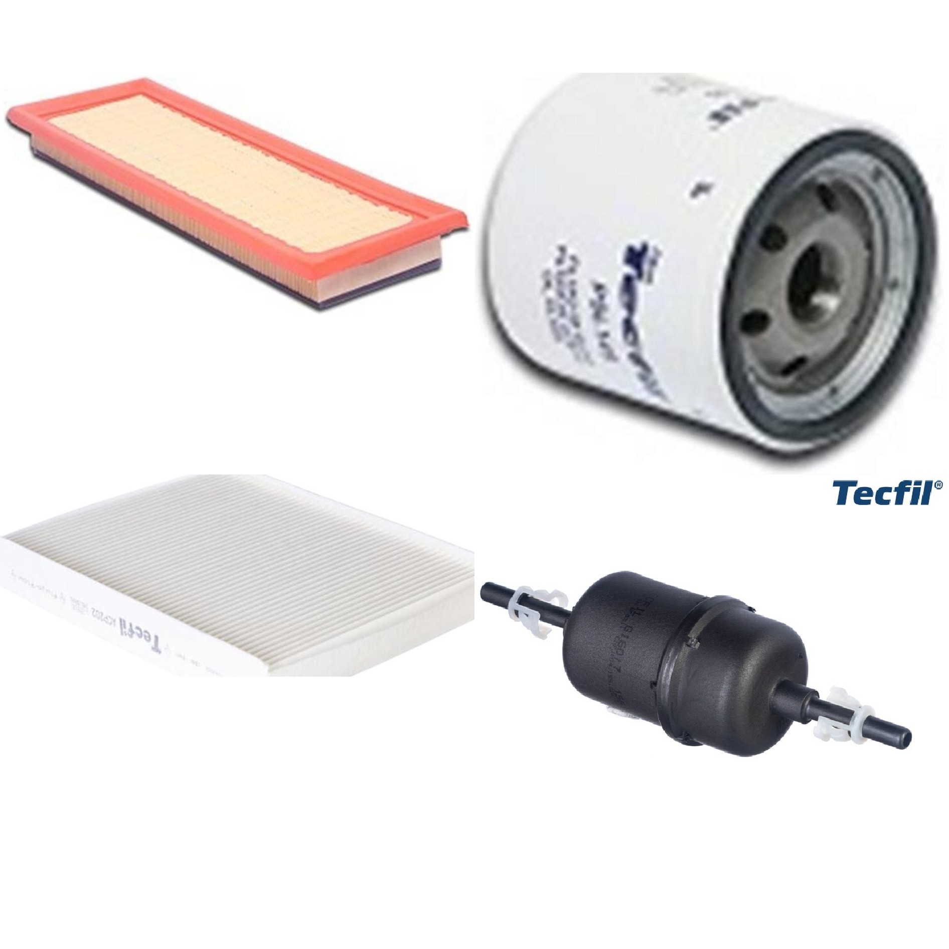 Kit Filtros de Ar do Motor, Óleo, Cabine e Combustível - Tecfil - ACP202 / ARL9609 / GI60/7 / PSL145