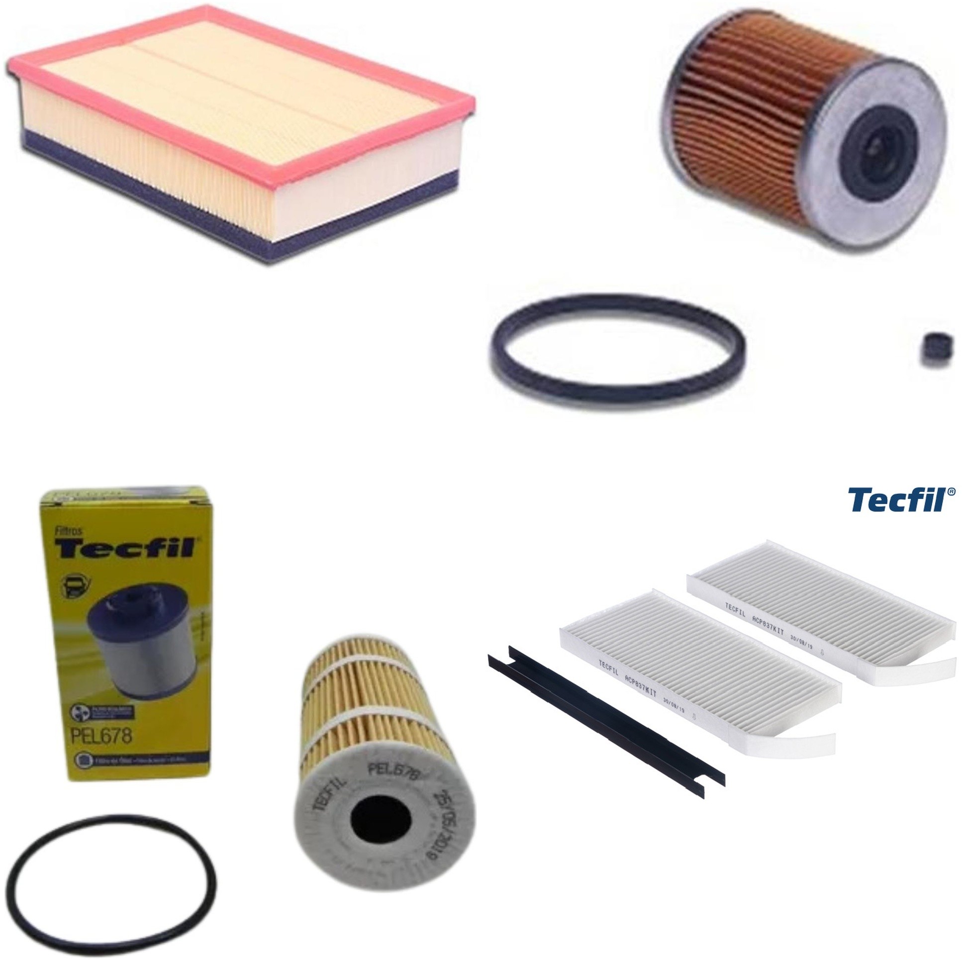 Kit Filtros de Ar do Motor, Óleo, Cabine e Combustível - Tecfil - ACP837KIT / ARL5140 / PC947 / PEL678